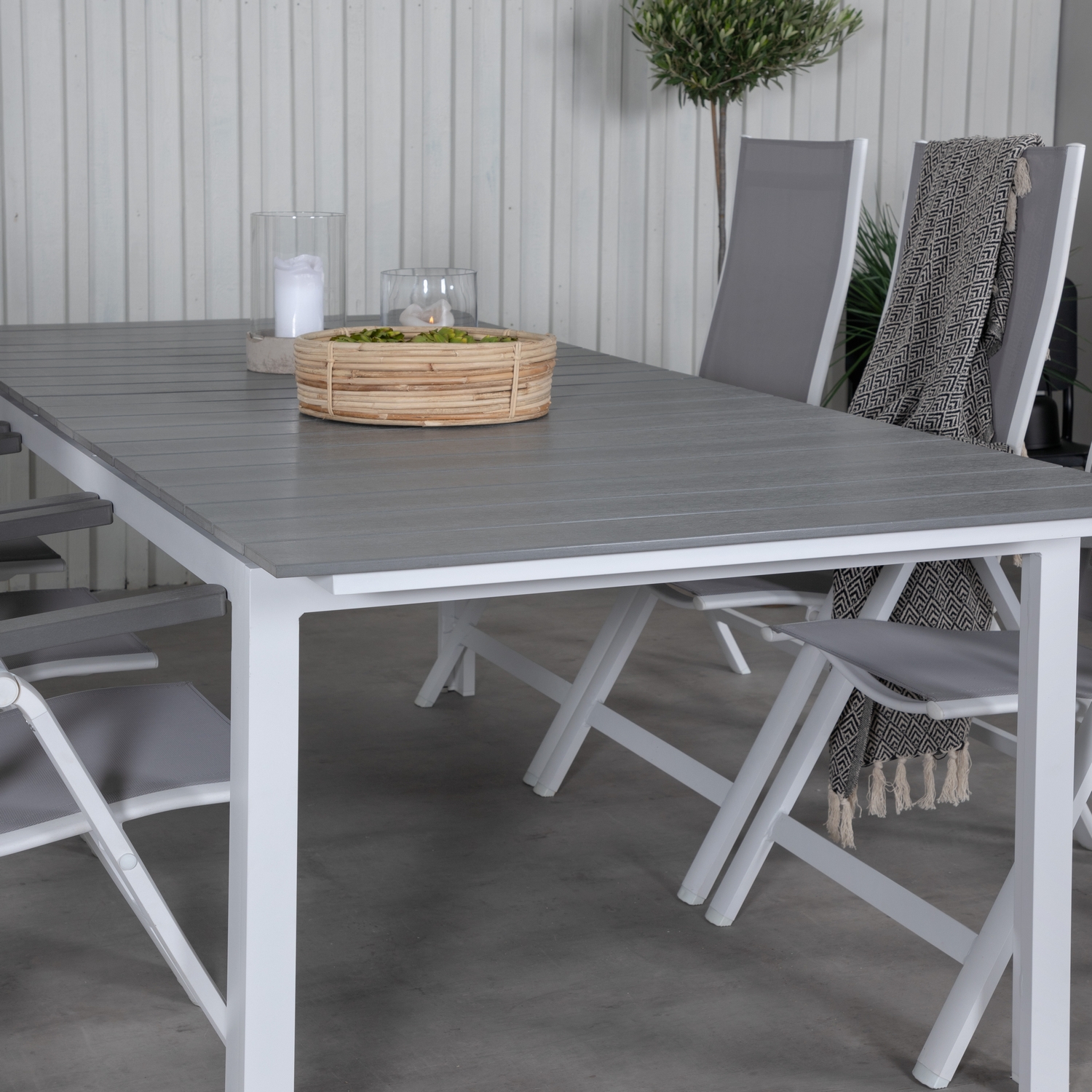 Matgrupp Venture Home Lova 224 Vit med 6 Aleyna Positionsstolar
