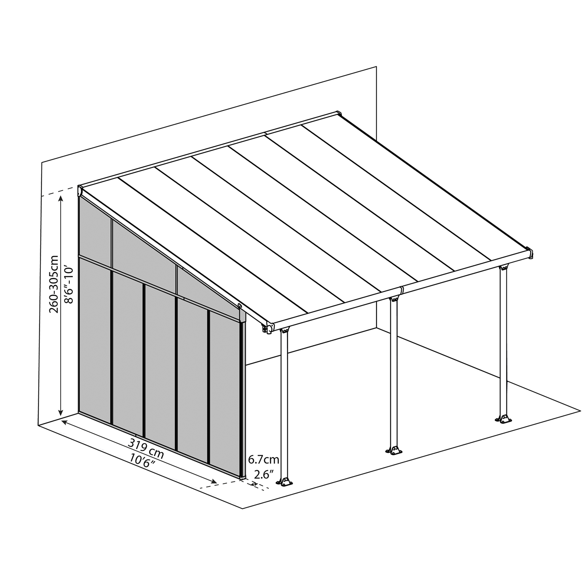 Sidvägg Canopia by Palram Feria Sidvägg 4