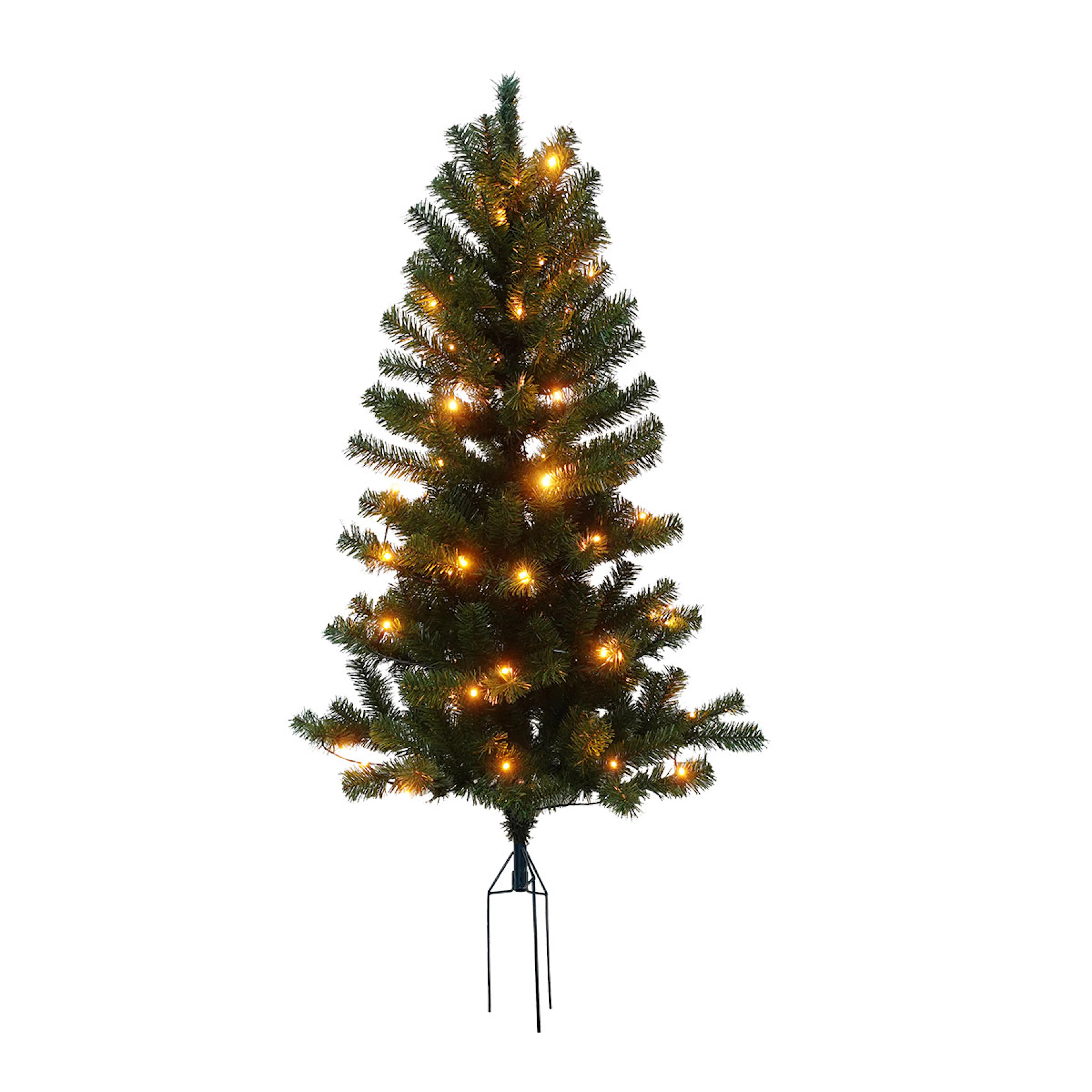 Plastgran Nordic Winter Aske Julgran med LED för Utomhus med Spettx120x72 cm
