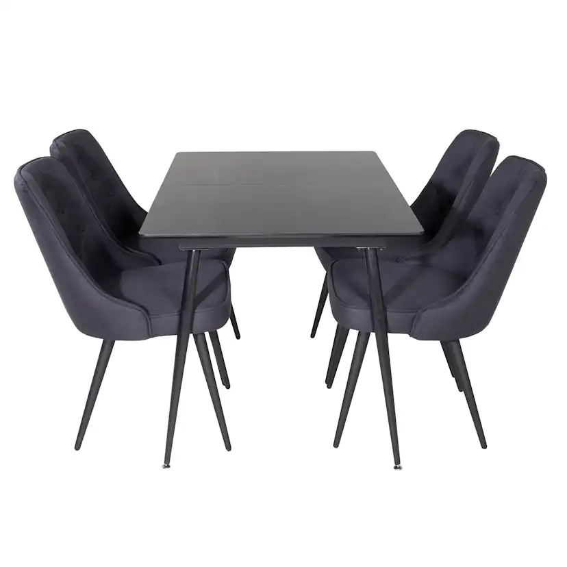 Matgrupp Venture Home Silvia med Iläggsskiva och 4 Vera Stolar