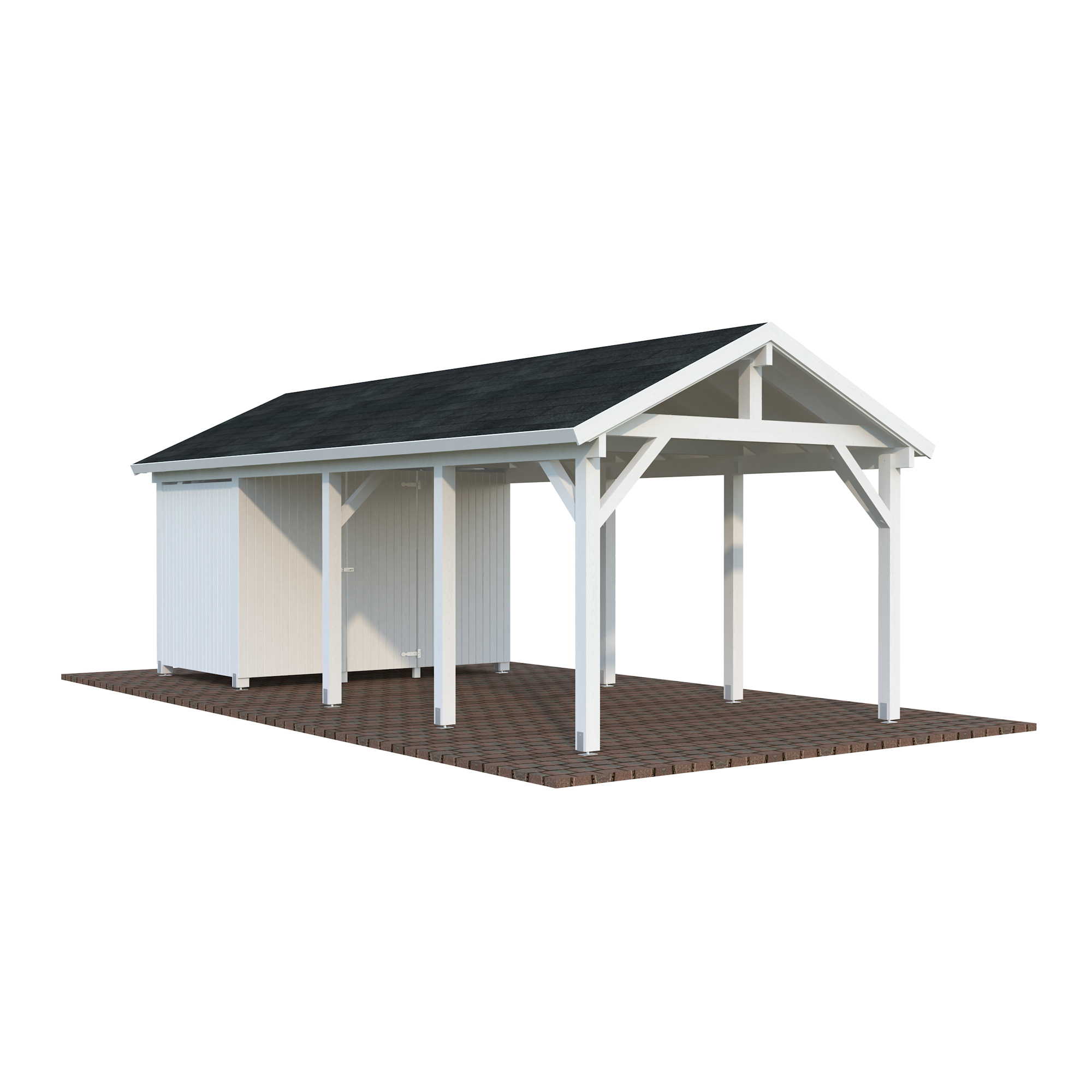 Robert 23,1 m2 with shed PNT9016W5 Målad vit RAL9016