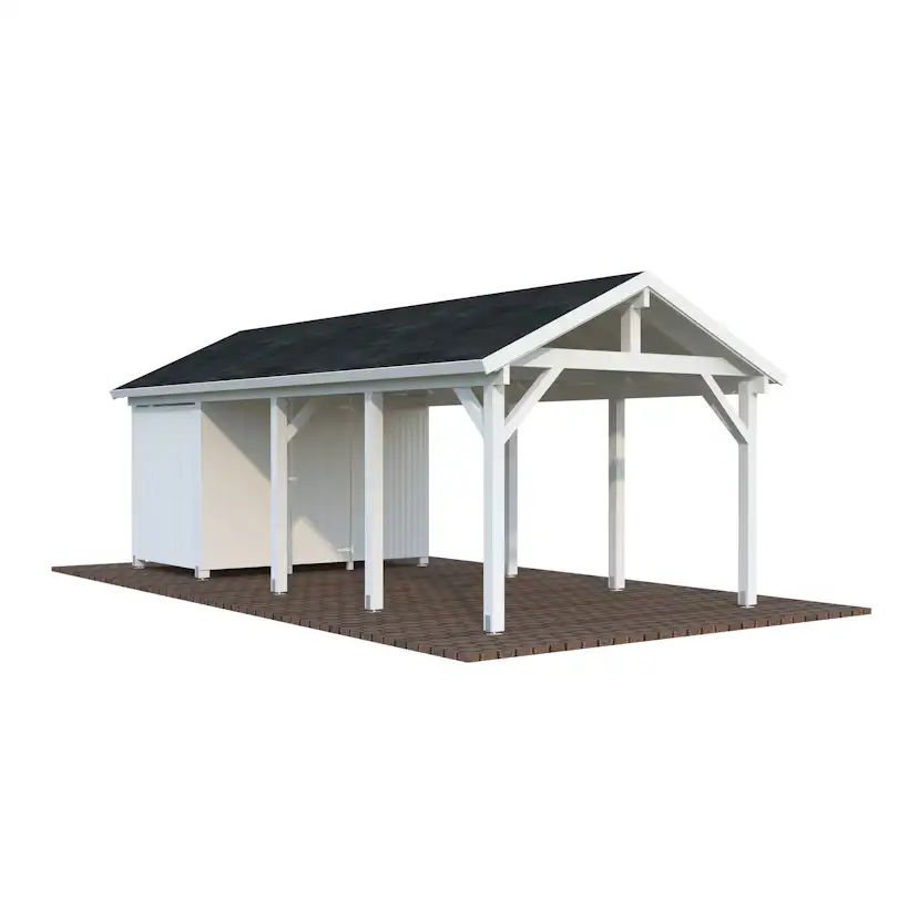 Robert 23,1 m2 with shed PNT9016W5 Målad vit RAL9016