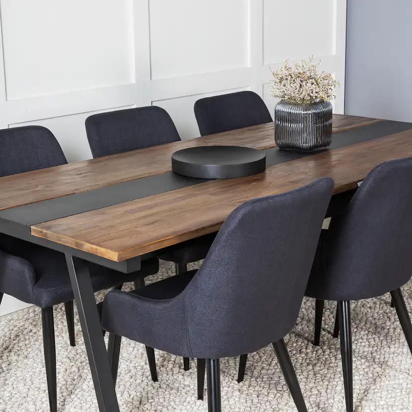 Matgrupp Venture Home Jane med 6 Plake Stolar Mörk Teak