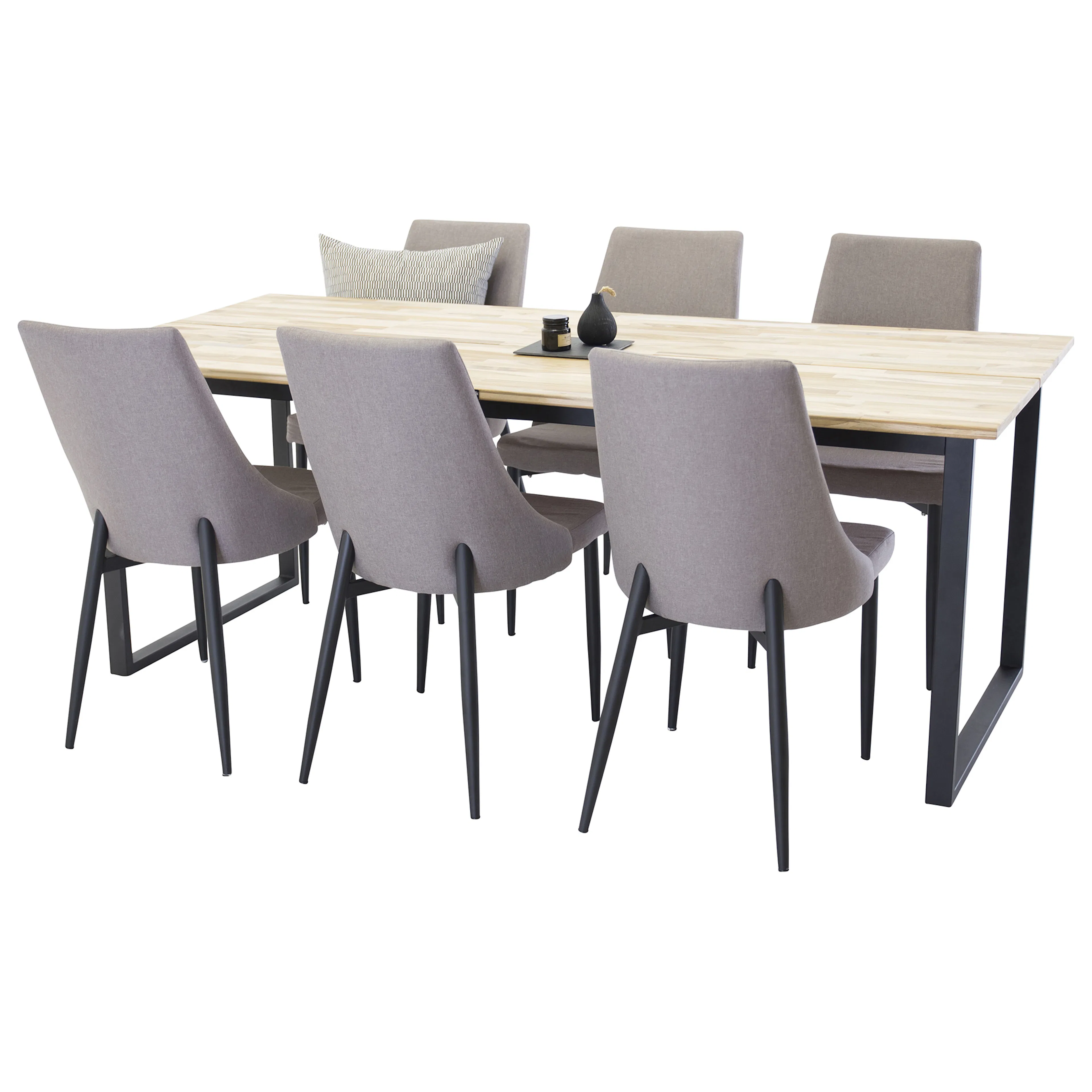 Matgrupp Venture Home Cornelia med 6 Laura Stolar Svarta Ben