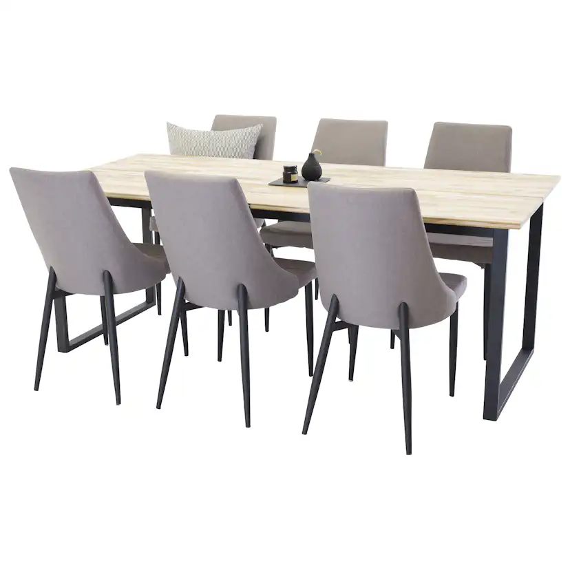 Matgrupp Venture Home Cornelia med 6 Laura Stolar Svarta Ben