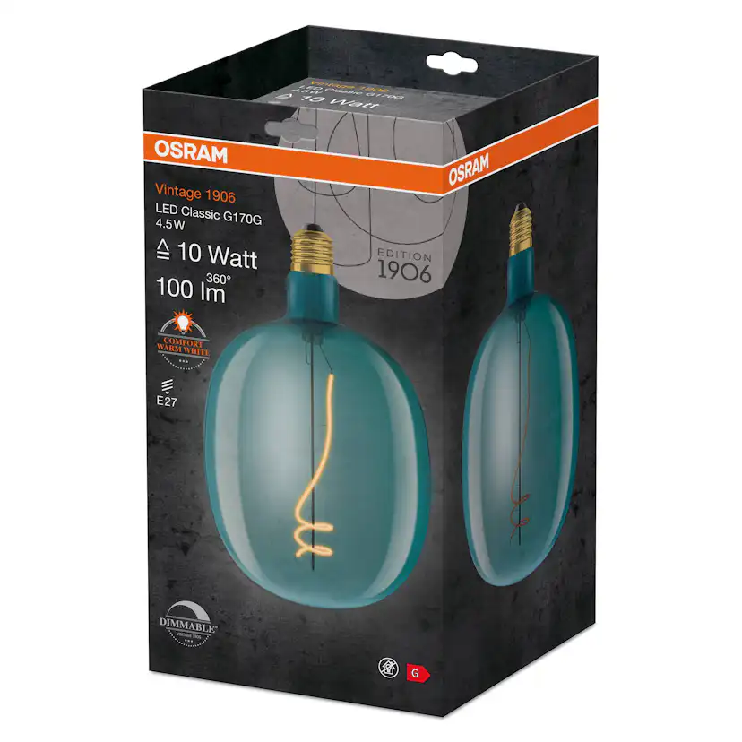 LED-Lampa Osram Deco Ballon Blå E27 Vintage 1906 Dimbar