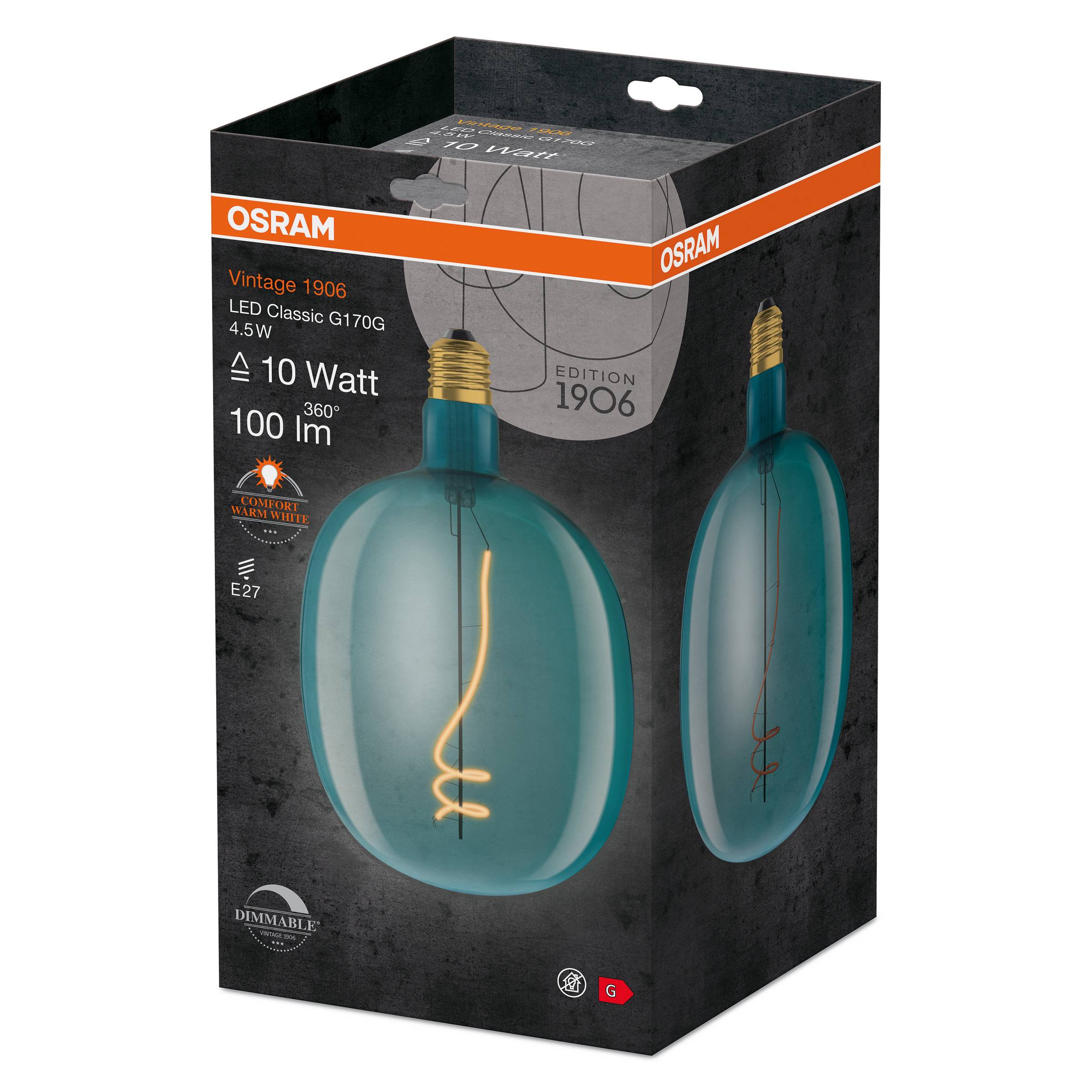 LED-Lampa Osram Deco Ballon Blå E27 Vintage 1906 Dimbar