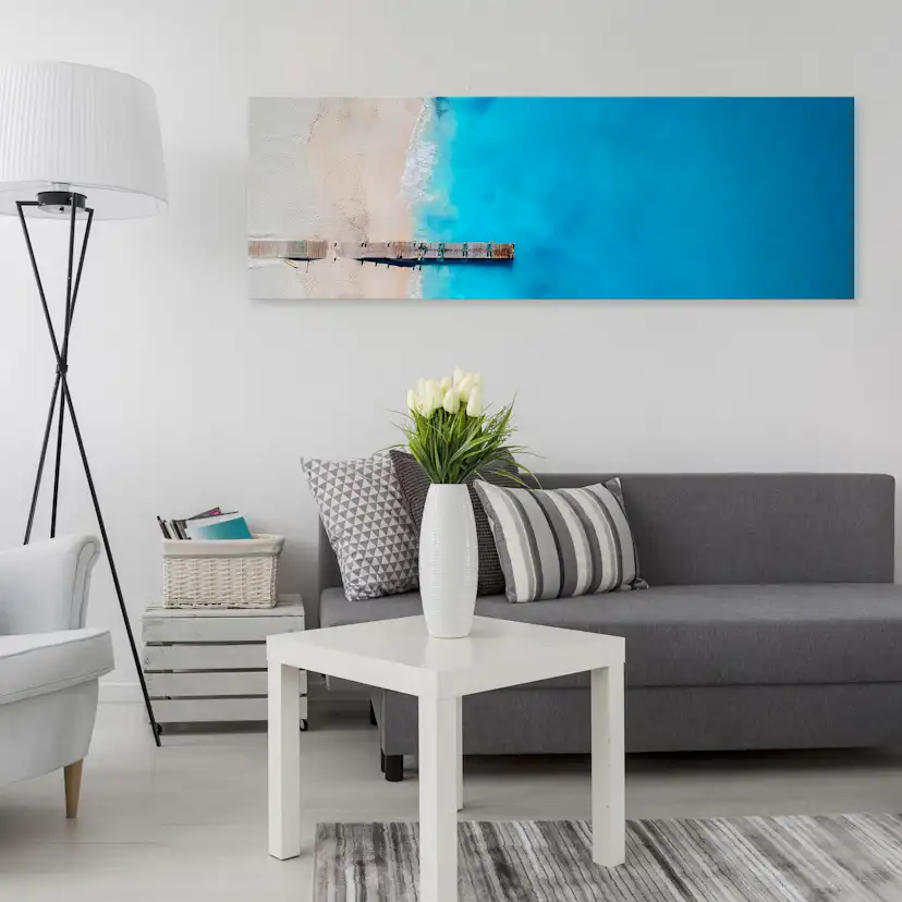 Tavla Arkiio Sea And Wooden Bridge Blue