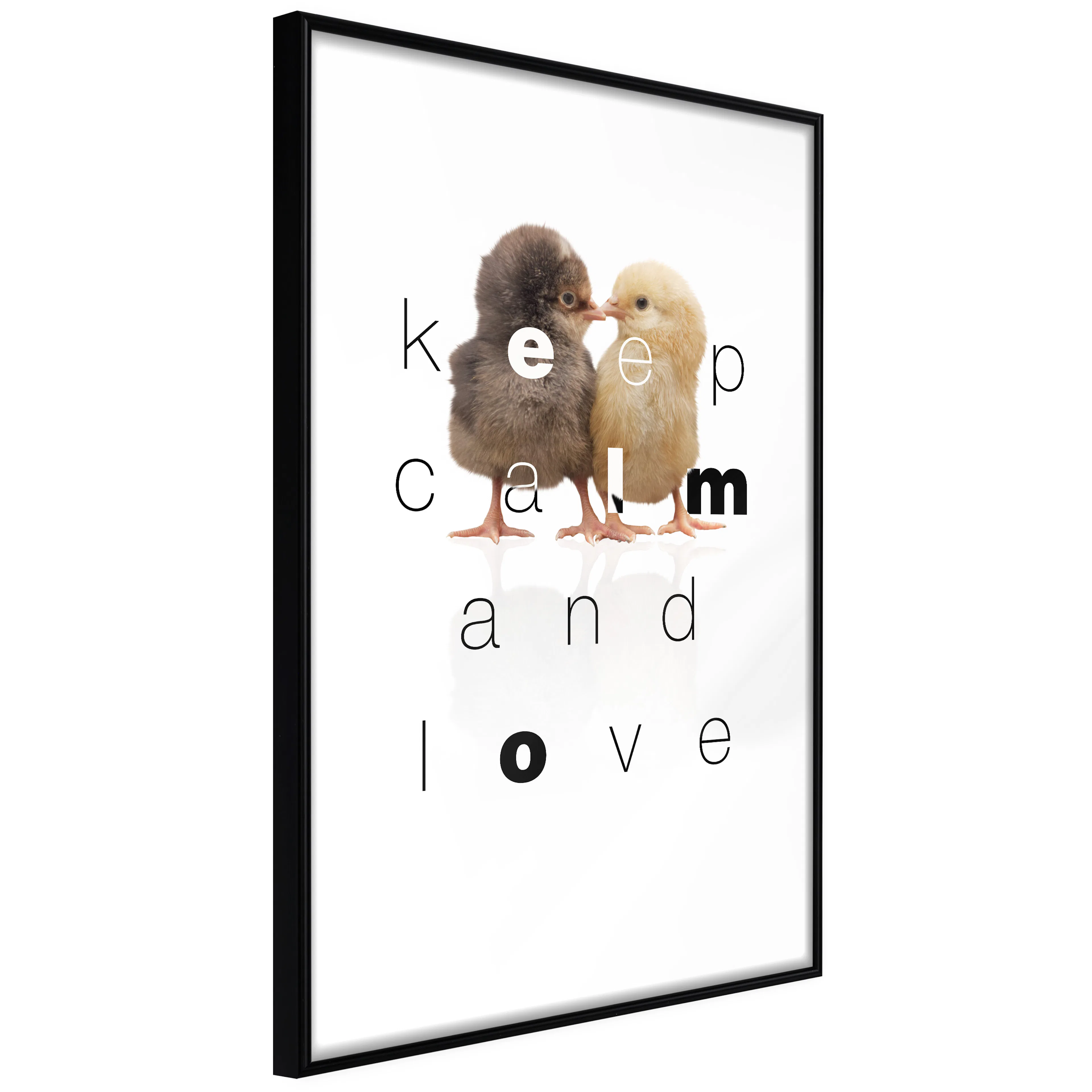 Affisch - Keep Calm and Love [Poster] 30x45 Svart ram, 30x45 cm