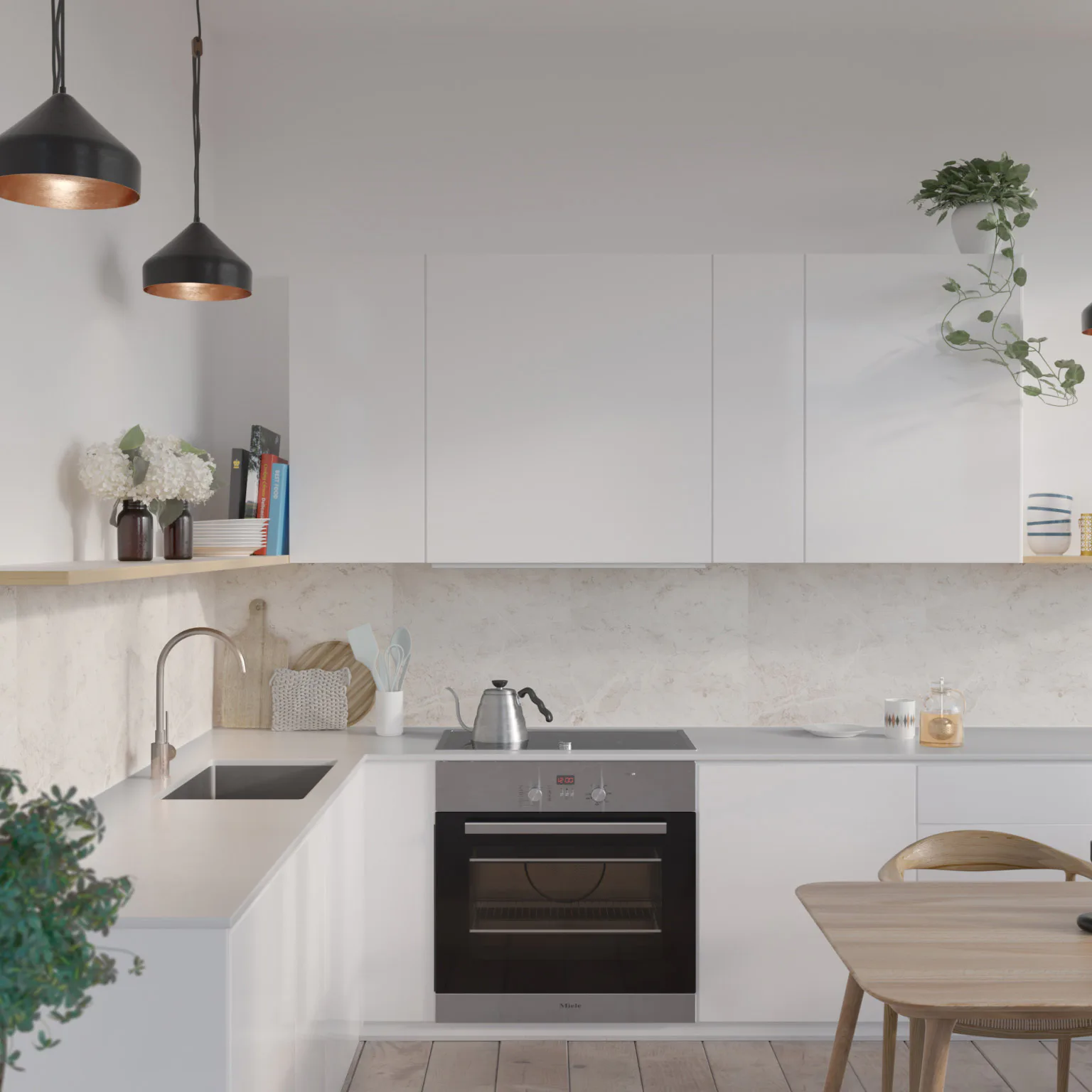 Stänkskyddsskiva Fibo White Marble 2273-K00 S