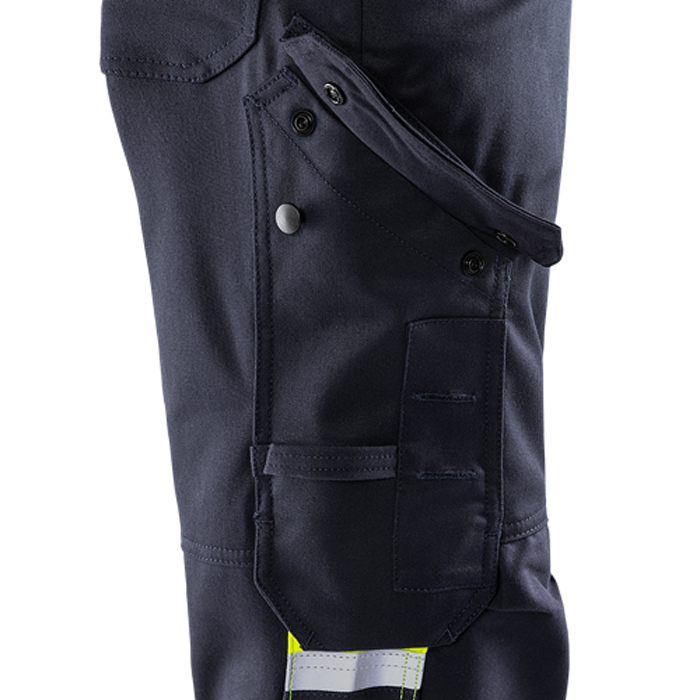 Flamestat byxa stretch 2162 ATHF, kl 1 Storlek: C148, Gul/Marinblå