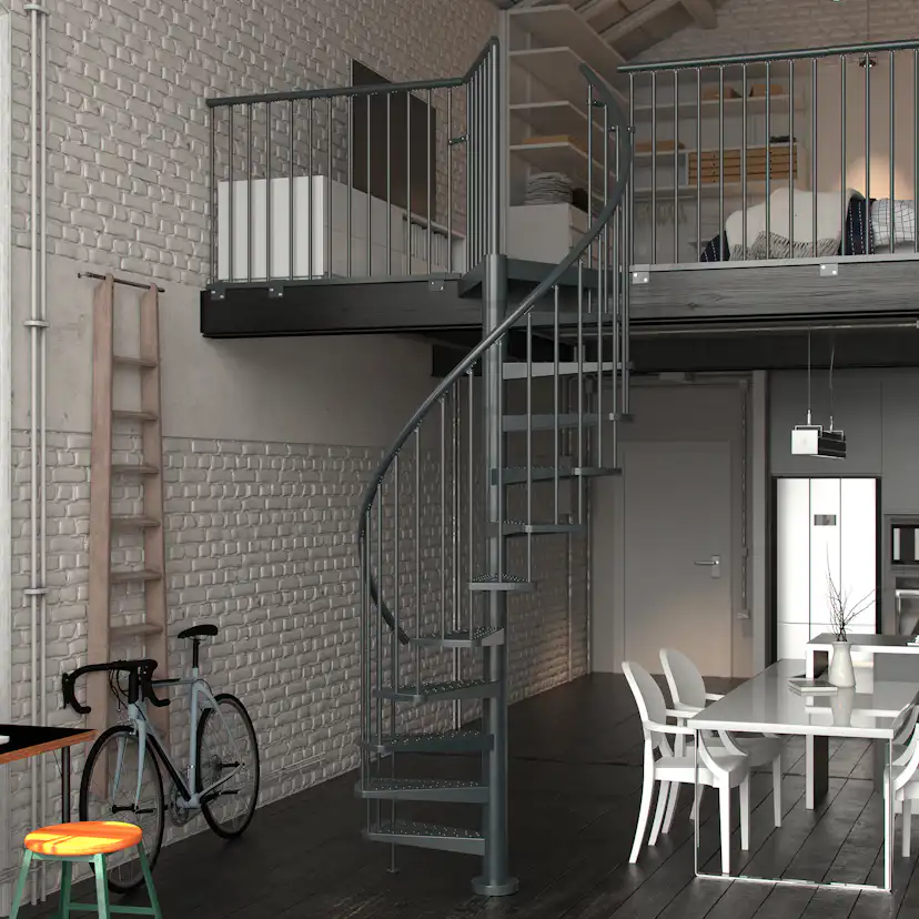 Spiraltrappa Dolle Toronto Utomhustrappa Antracit