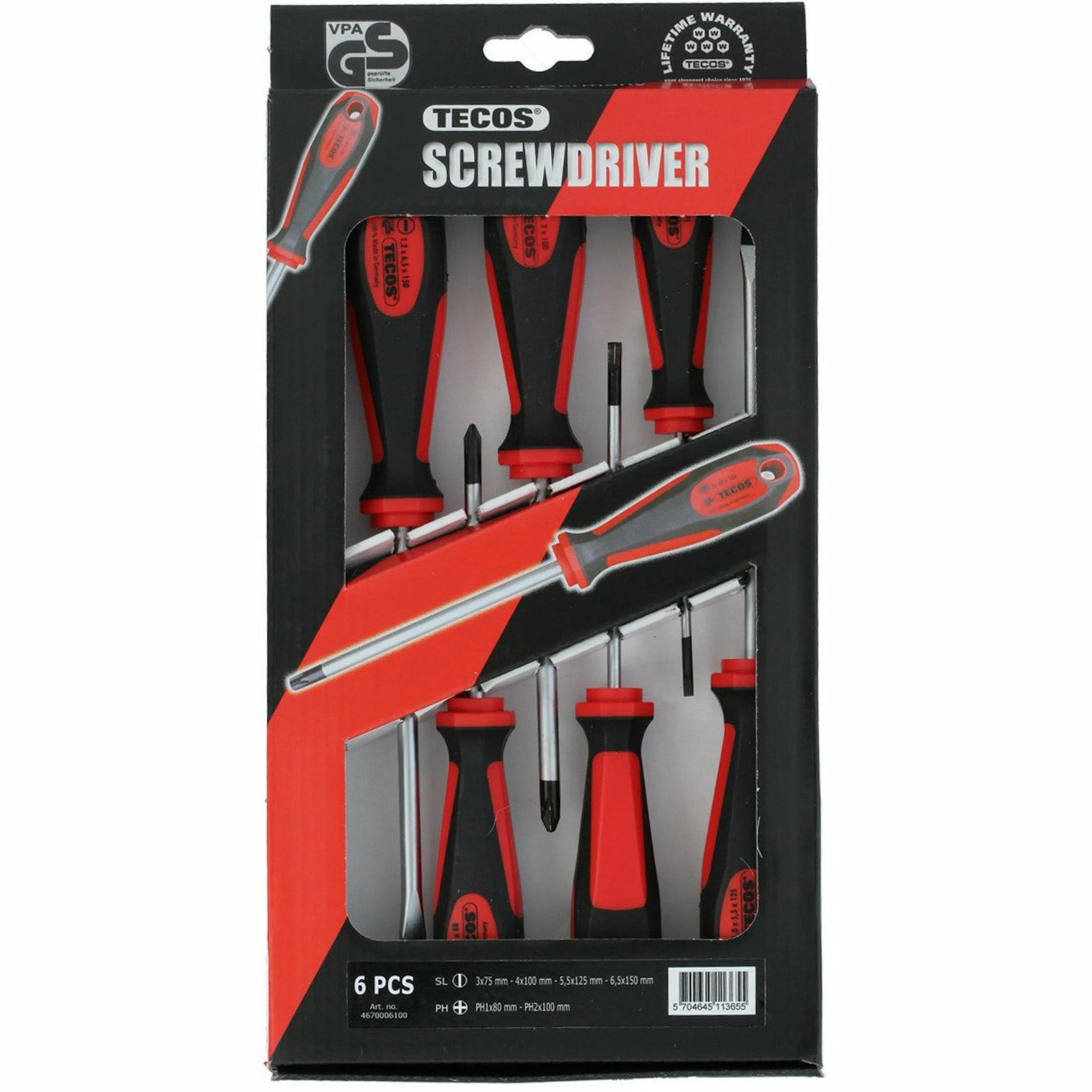 Skruvmejselset Tecos 6-delar (4670006100)