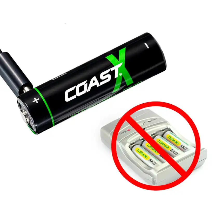 Batteri Coast Uppladdningsbara AAA 1,5V 750 mAh 4-pack inkl Laddningskabel