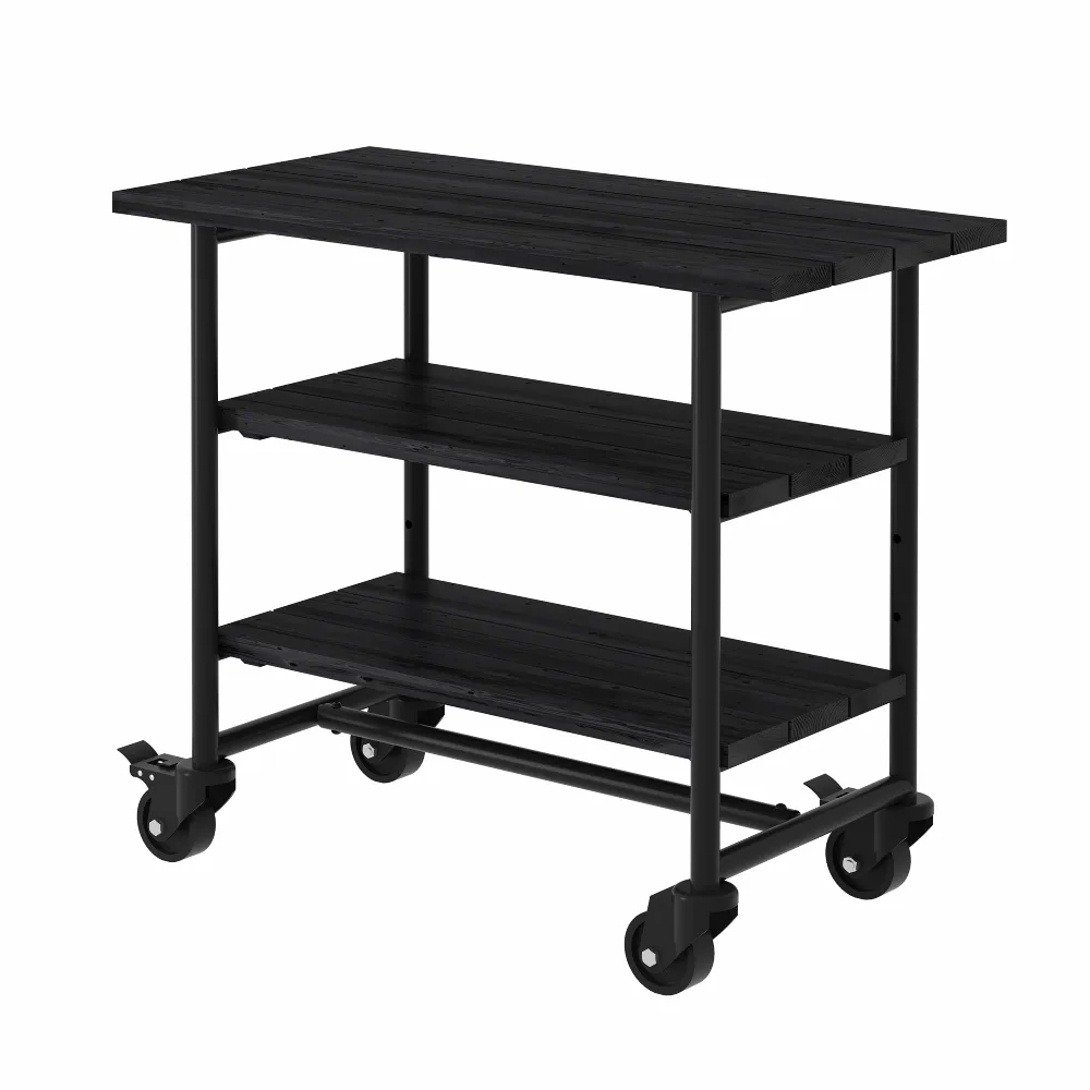 Planterings och Grillbord PLUS Urban Picnic Svart Underrede Med 2 Hyllor