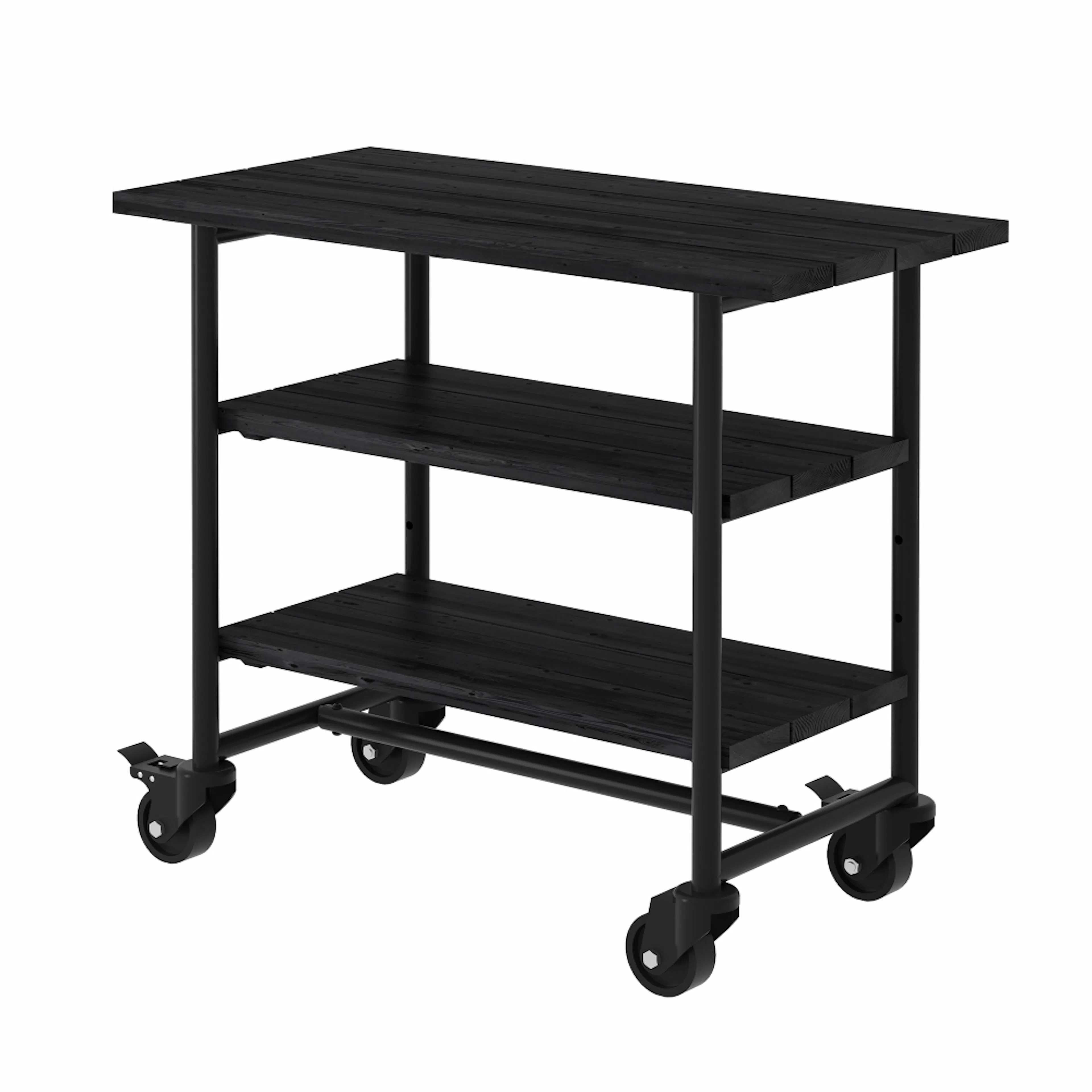 Planterings och Grillbord PLUS Urban Picnic Svart Underrede Med 2 Hyllor