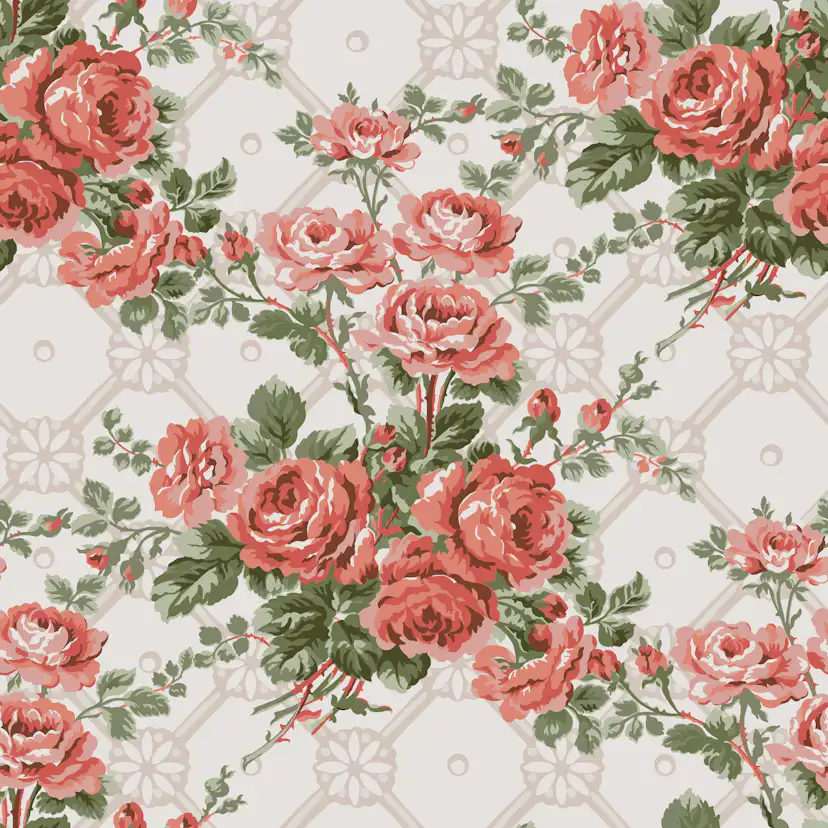 Tapet Laura Ashley Country Roses Old Rose Rosa 121081