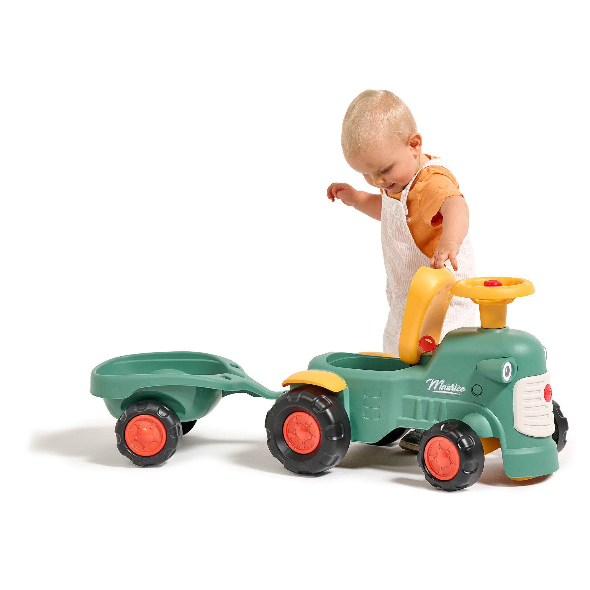 Traktor Falk Maurice Med Ratt, Tuta & Släp