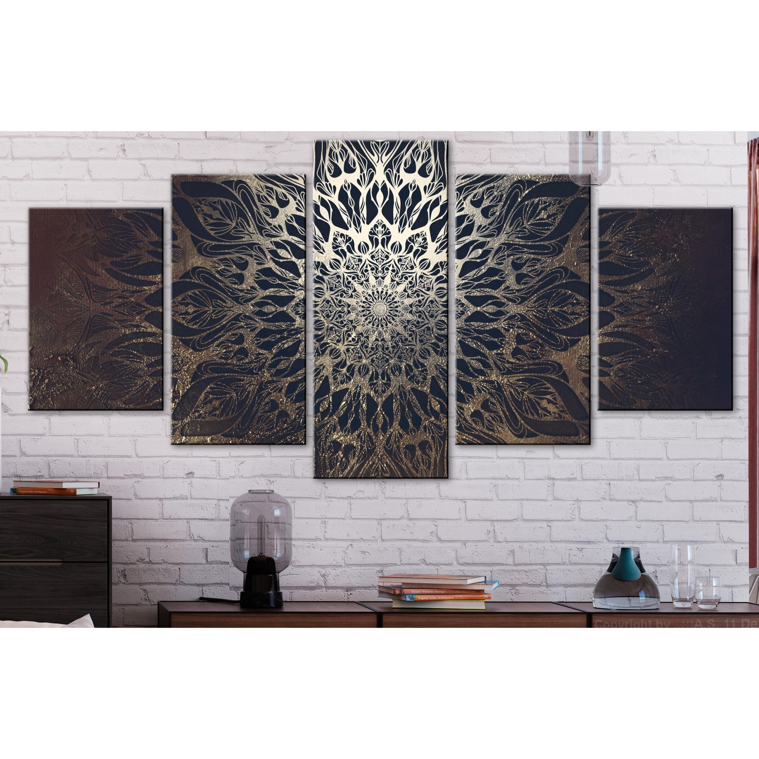 Tavla Arkiio Hypnosis Brown Wide 5 delar