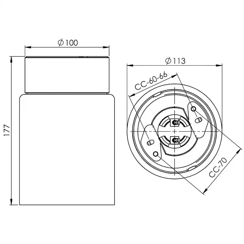 Vägg-/Taklampa Ifö Electric Open Tina Frost IP21