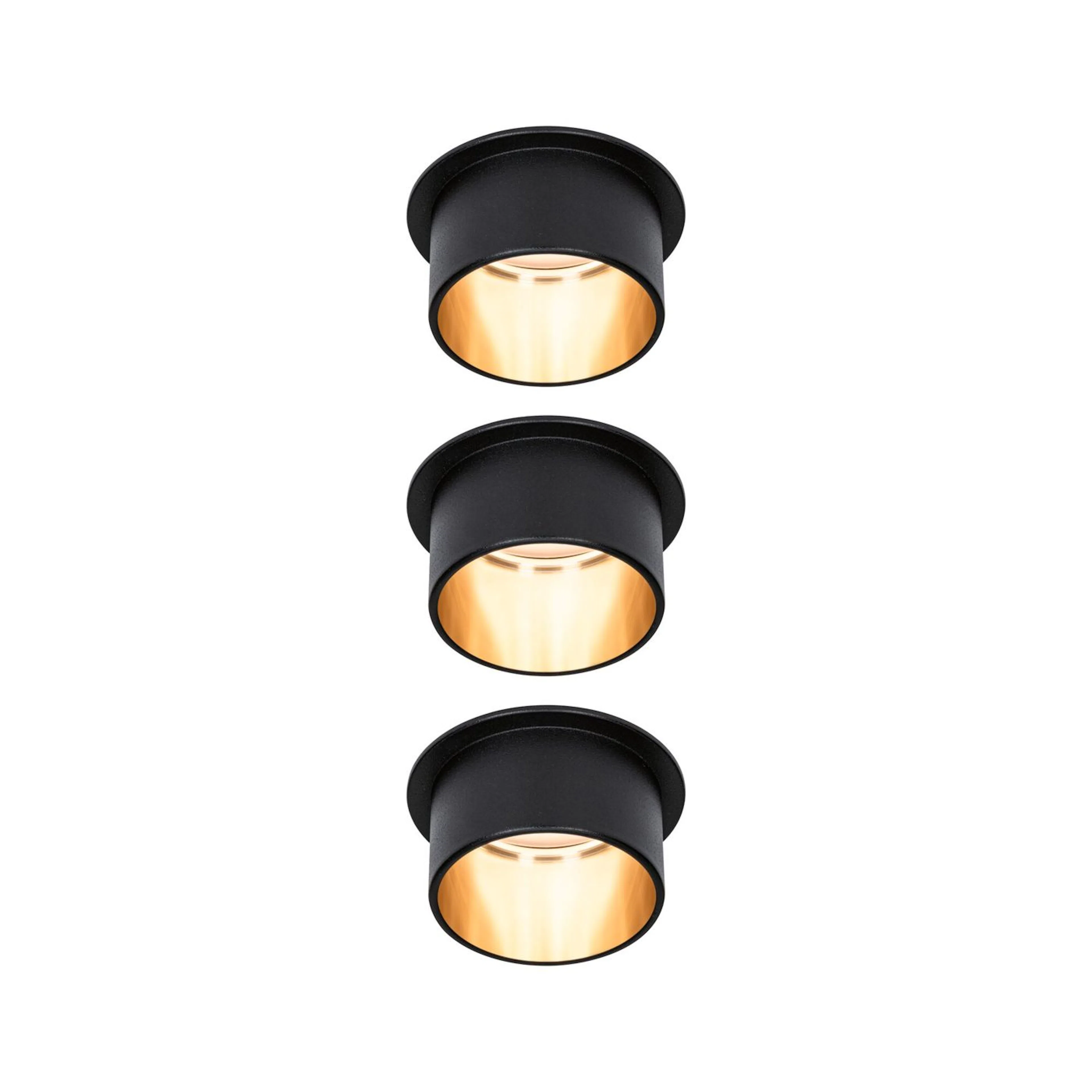 Downlight Paulmann Gil Matt svart, Guld, 3-pack