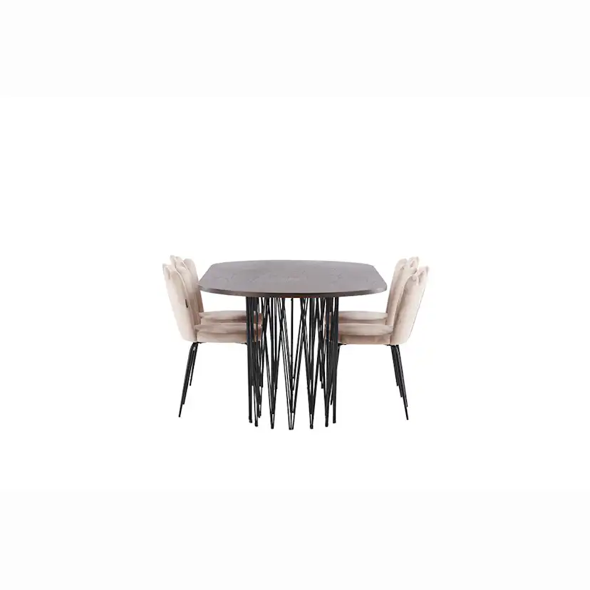 Matgrupp furniture/fashion Stone med 4 Limhamn Light Stolar