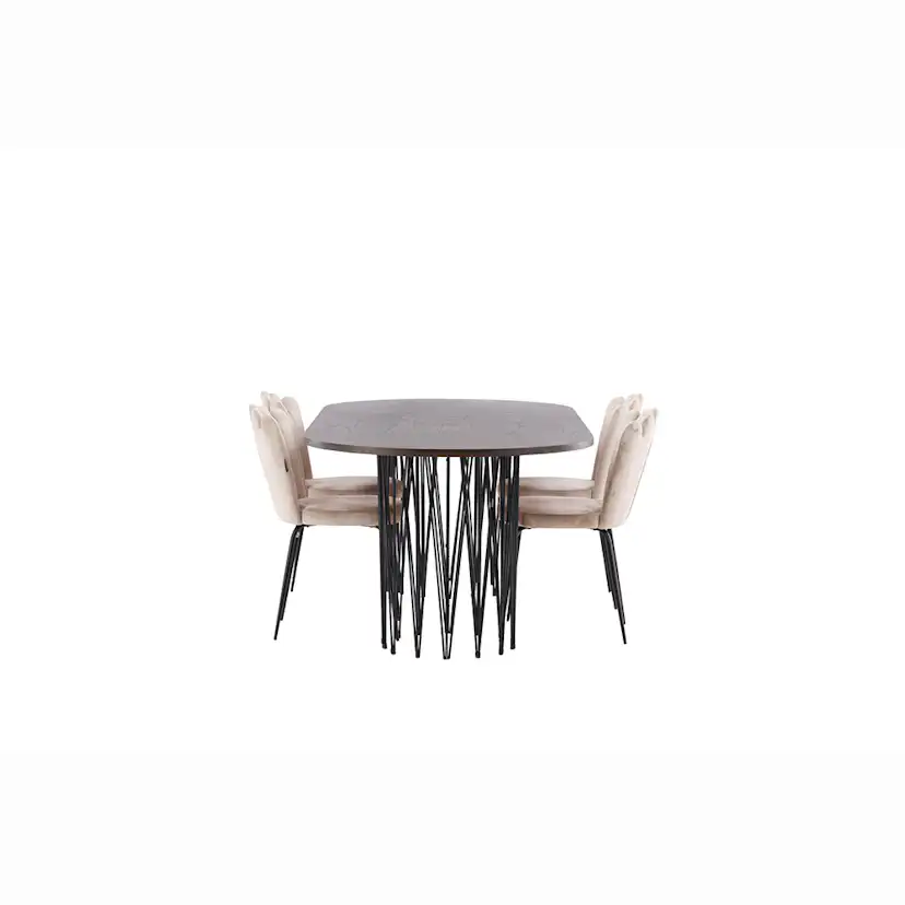 Matgrupp furniture/fashion Stone med 4 Limhamn Light Stolar