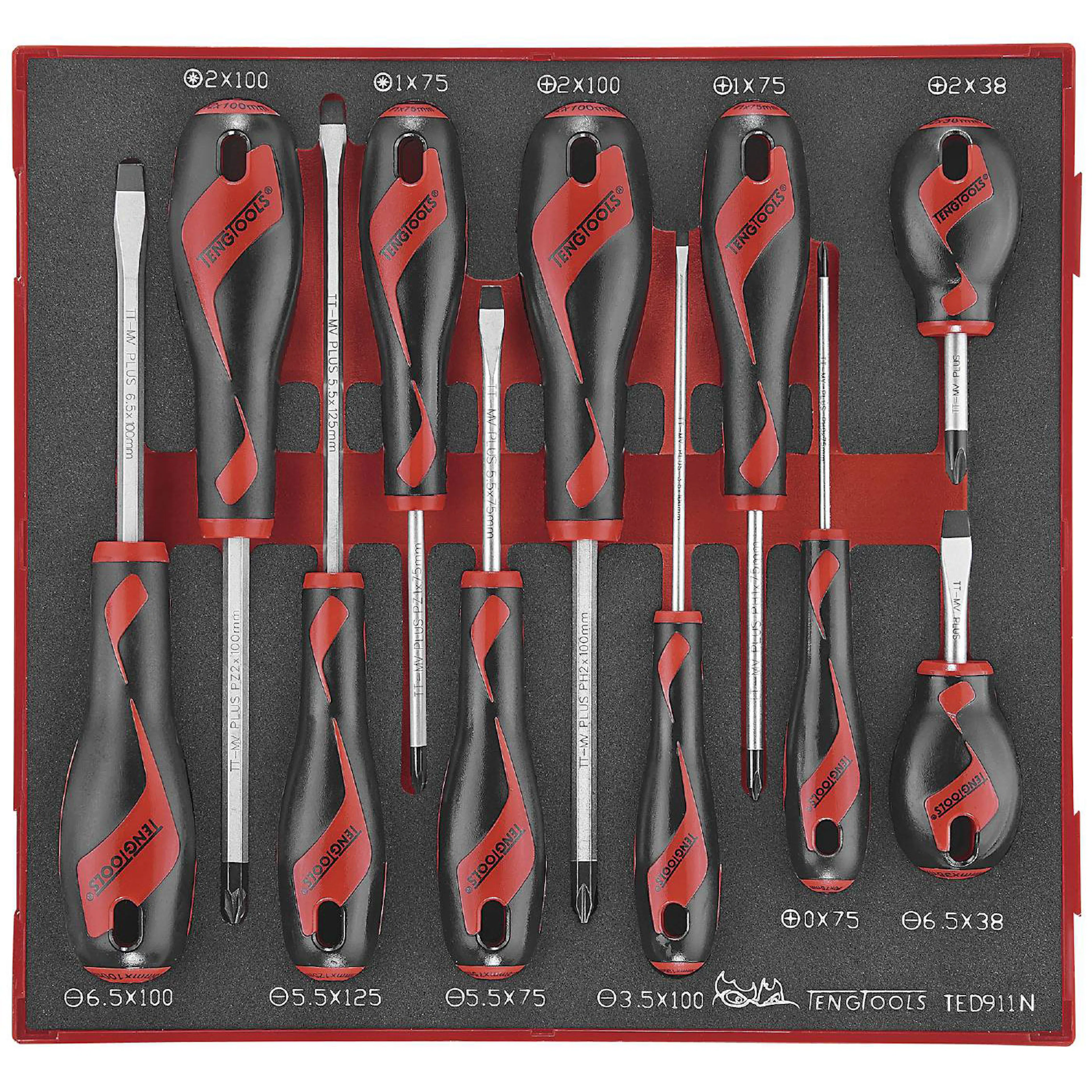 Skruvmejselsats 11 delar Teng Tools TED911N