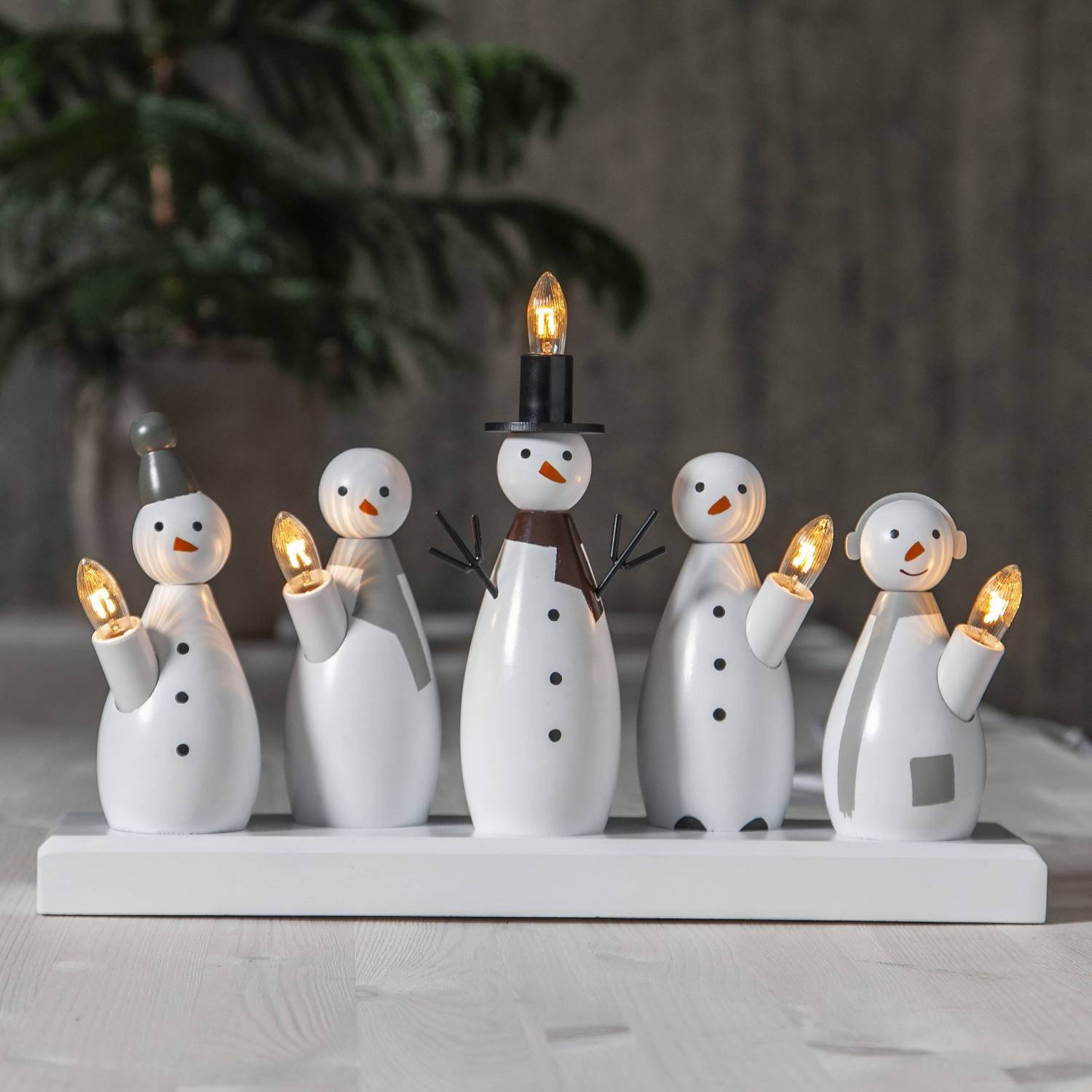 Adventsljusstake Star Trading Snowman 5 Ljus