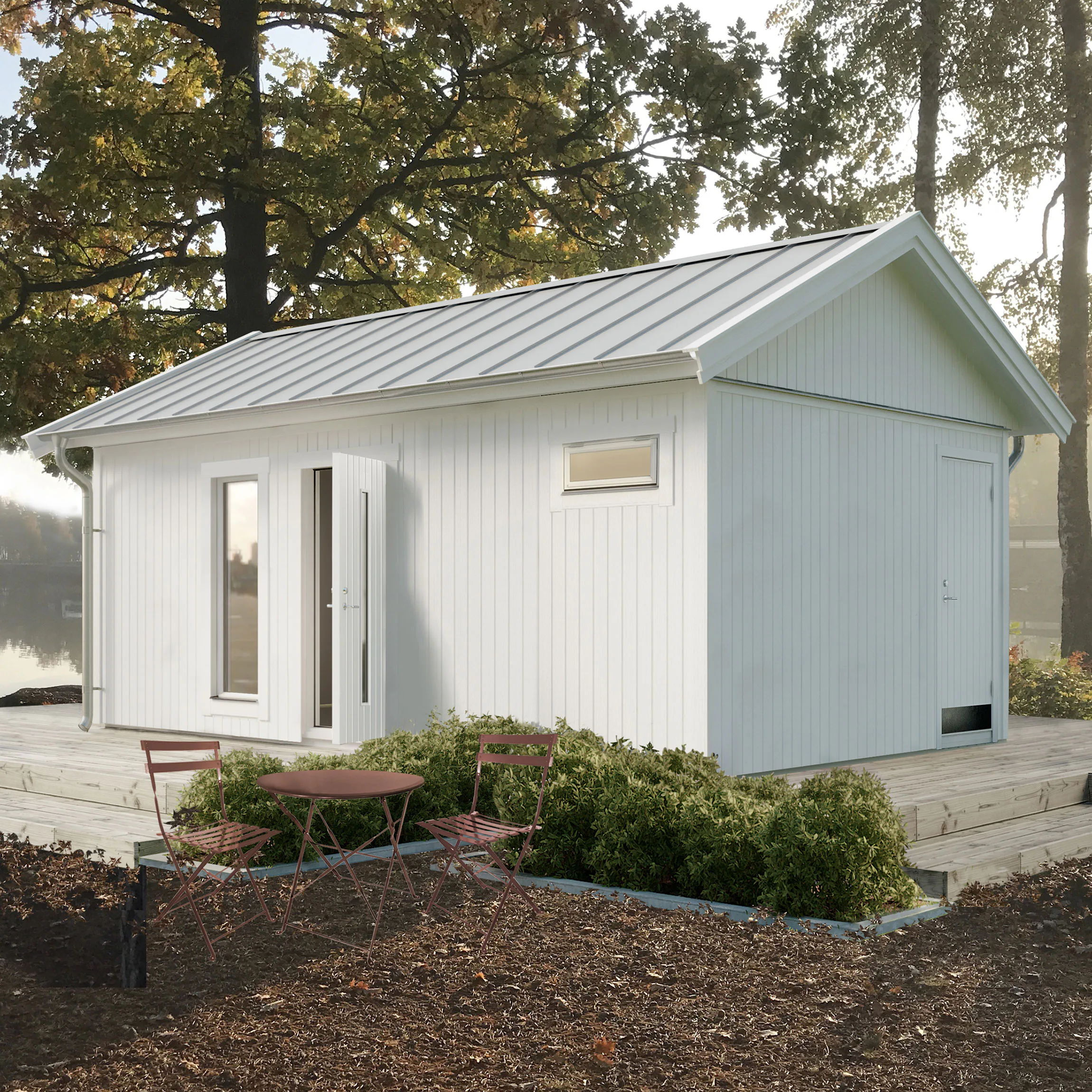 Attefallshus Vibostugan Njuta 25-2 24,3 m² Trähus med Sadeltak