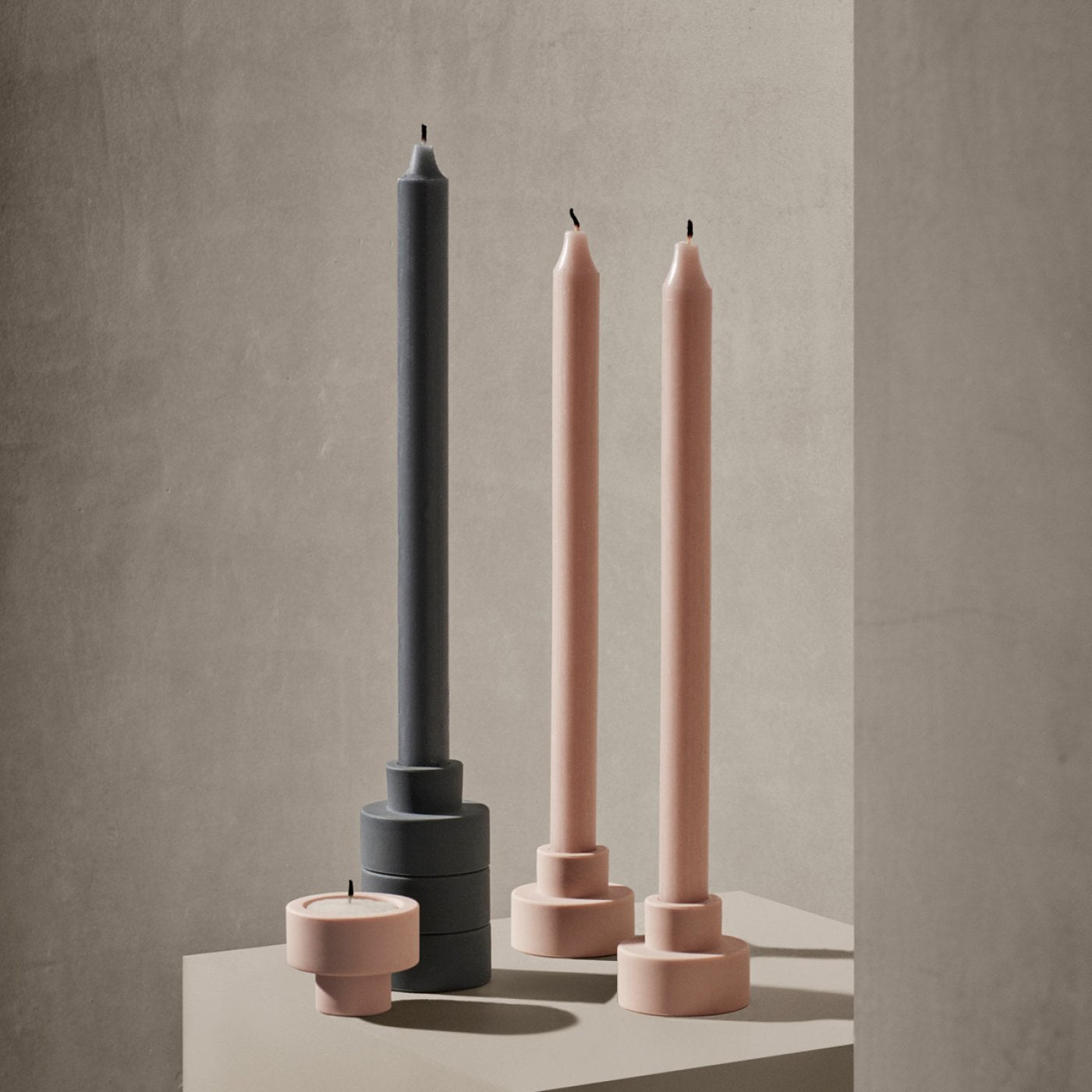 TRIO Set/3 ljushållare Agave Green