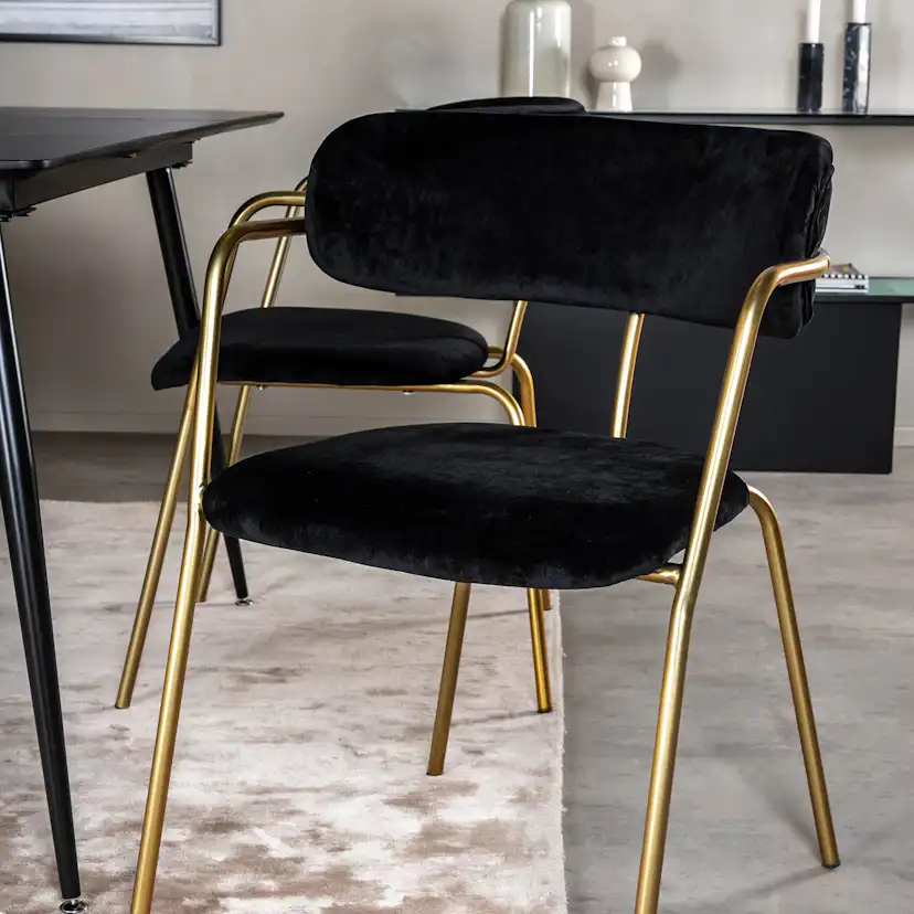 Matgrupp Venture Home Silvia med Iläggsskiva och 4 Aris Karmstolar