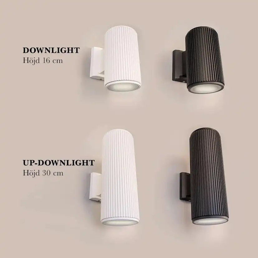 Vägglampa Utomhus Svart Downlight H16cm - Tylösand Färg: Svart