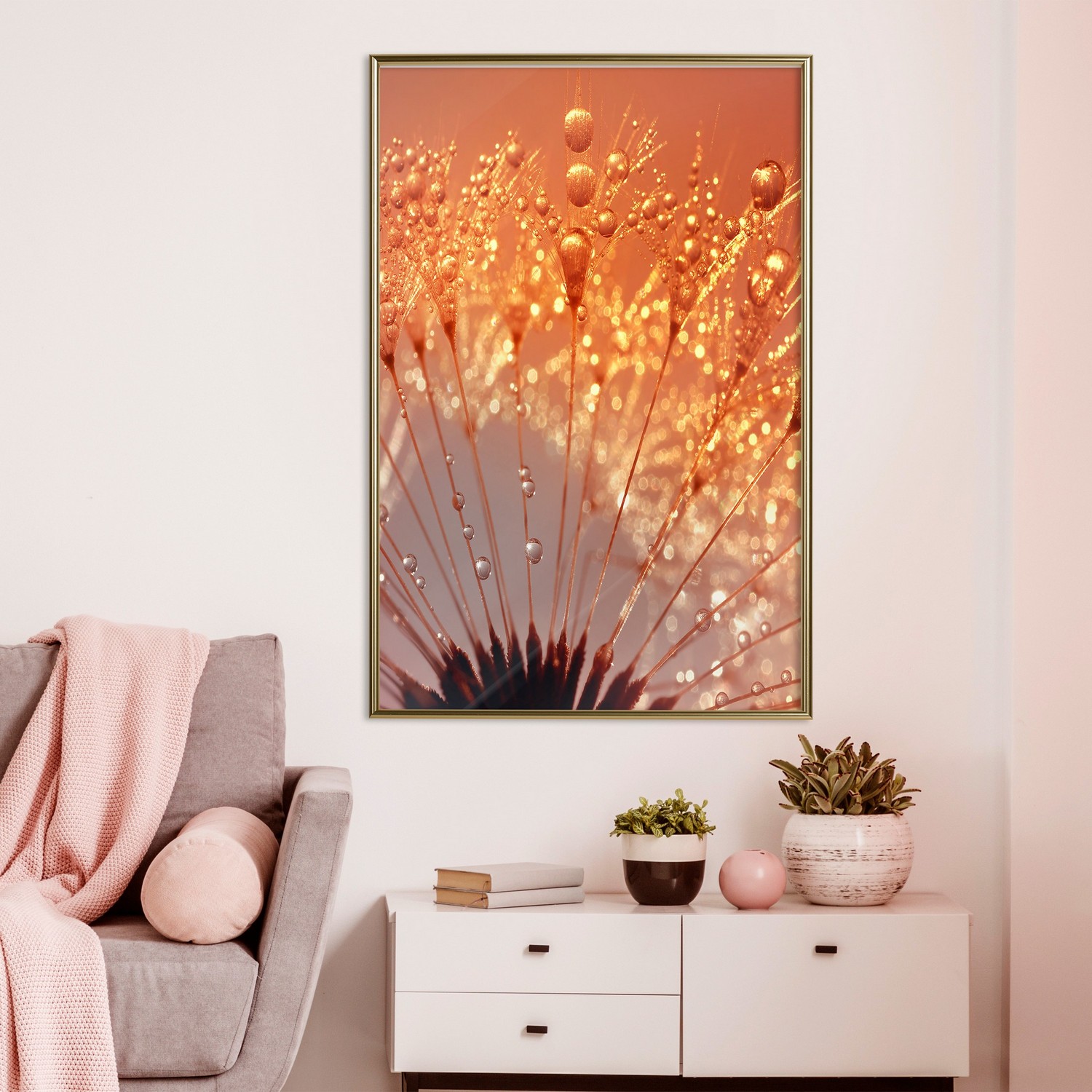 Affisch - Autumn Dandelion [Poster] 40x60 Guld ram, 40x60 cm