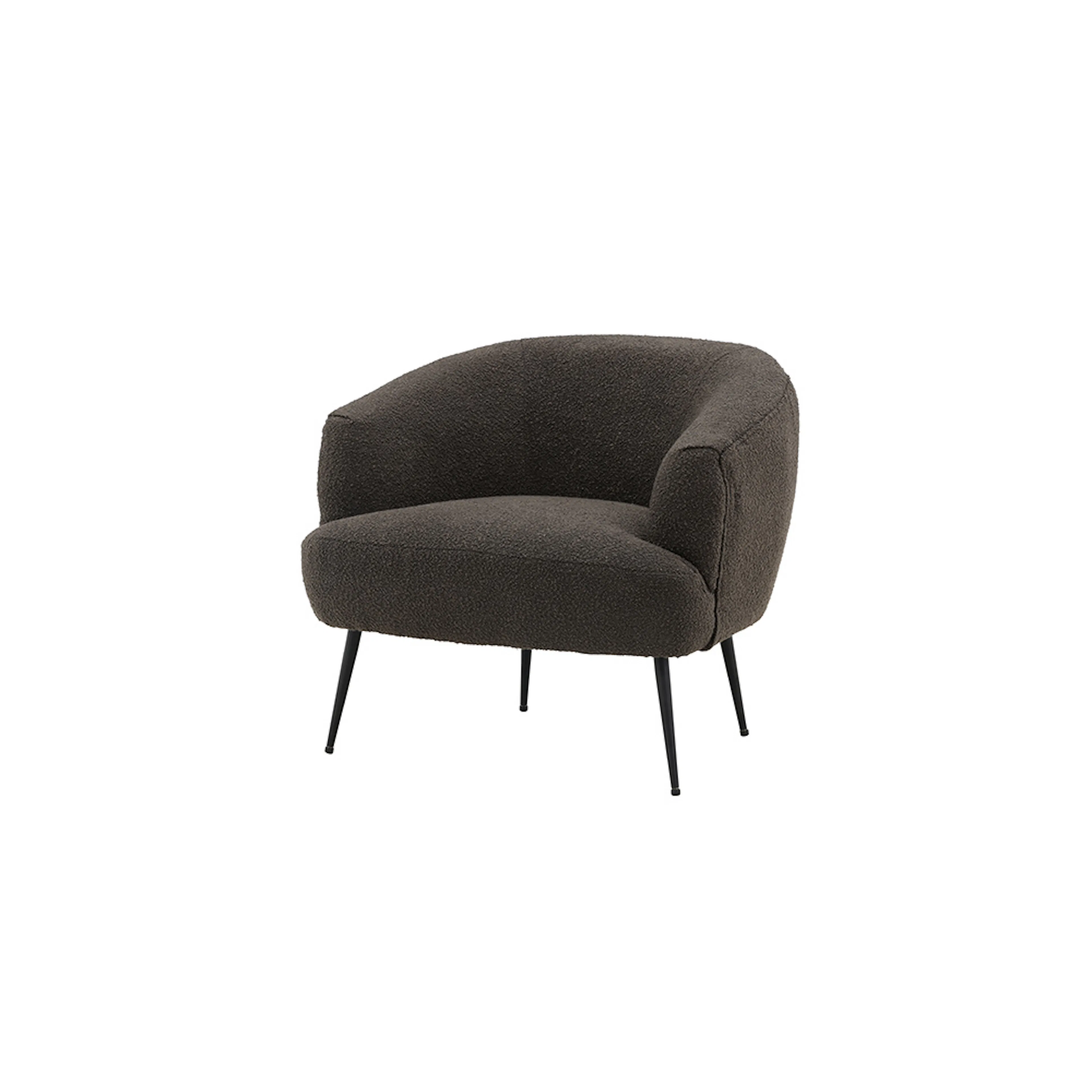 Derry Single Sofa - Black / Coffee/Grey Boucle Svart