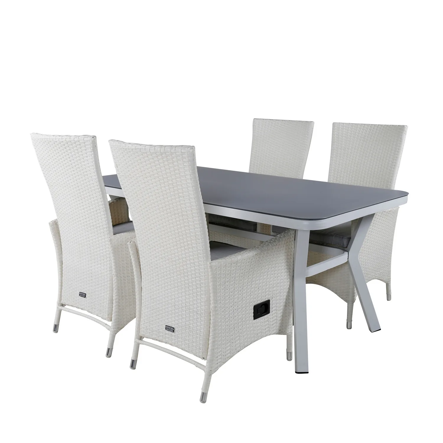 Virya Dining Table - White Alu / Grey Glass - small table+Pa Vit
