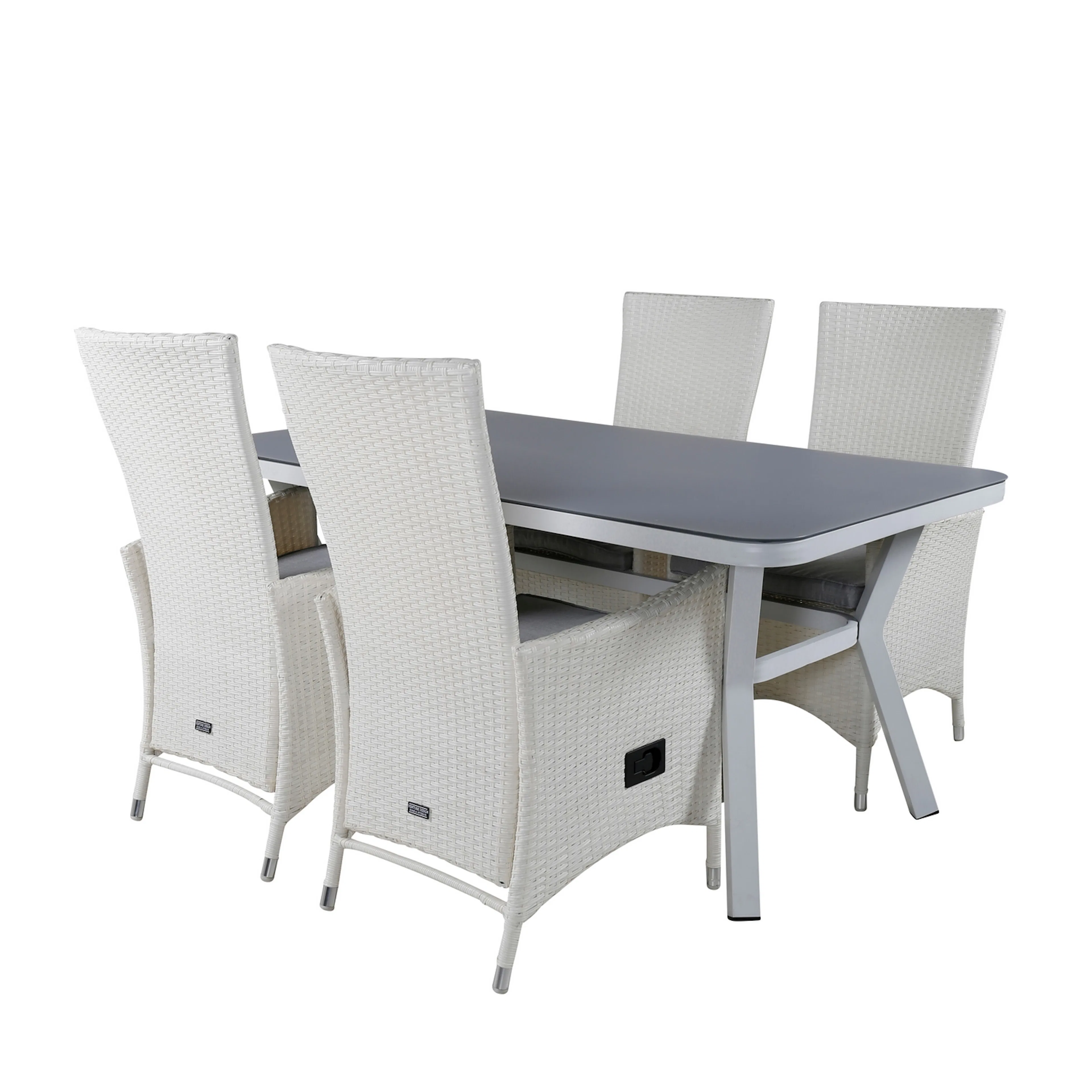 Virya Dining Table - White Alu / Grey Glass - small table+Pa Vit
