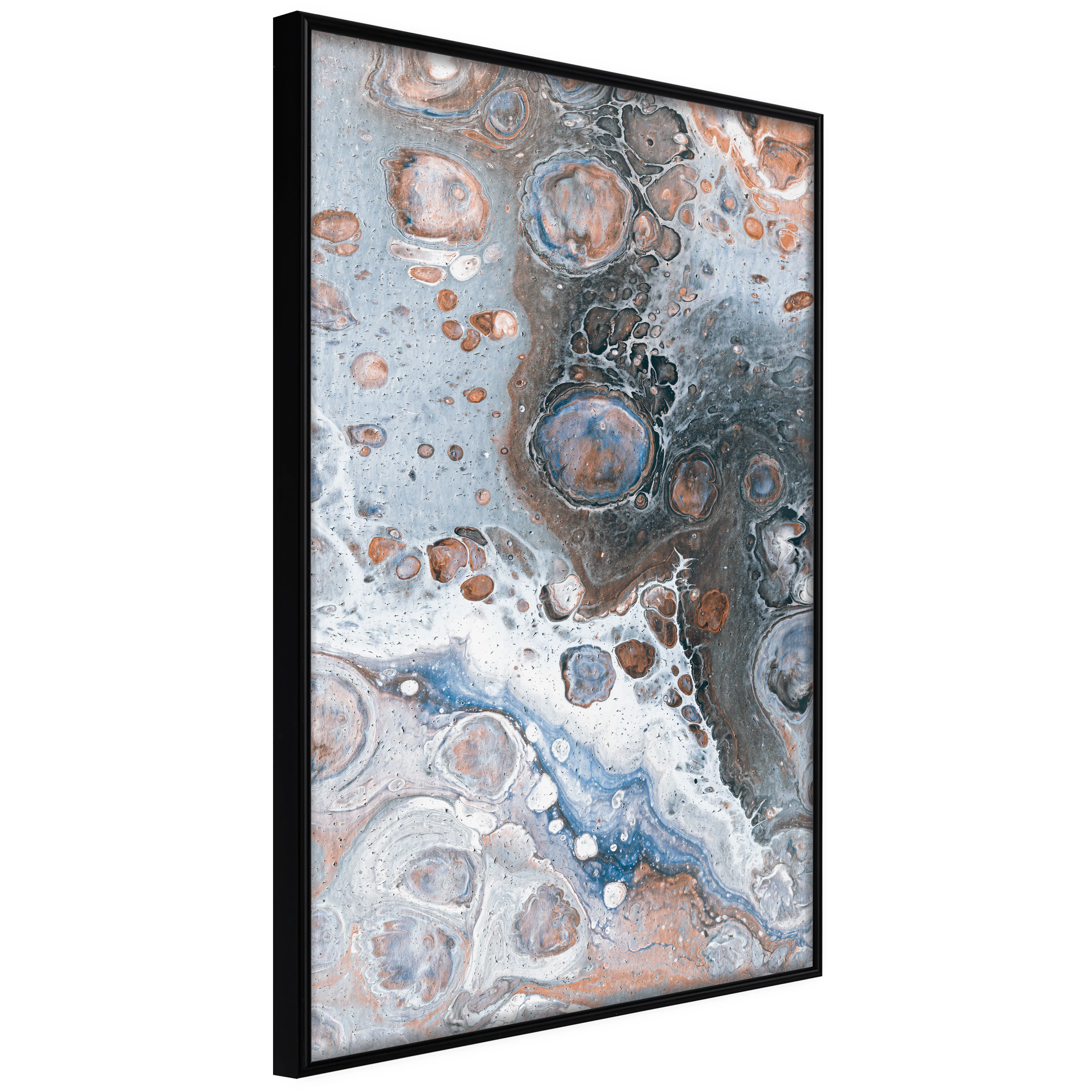 Affisch - Blue Sienna Marble [Poster] 40x60 Svart ram, 40x60 cm