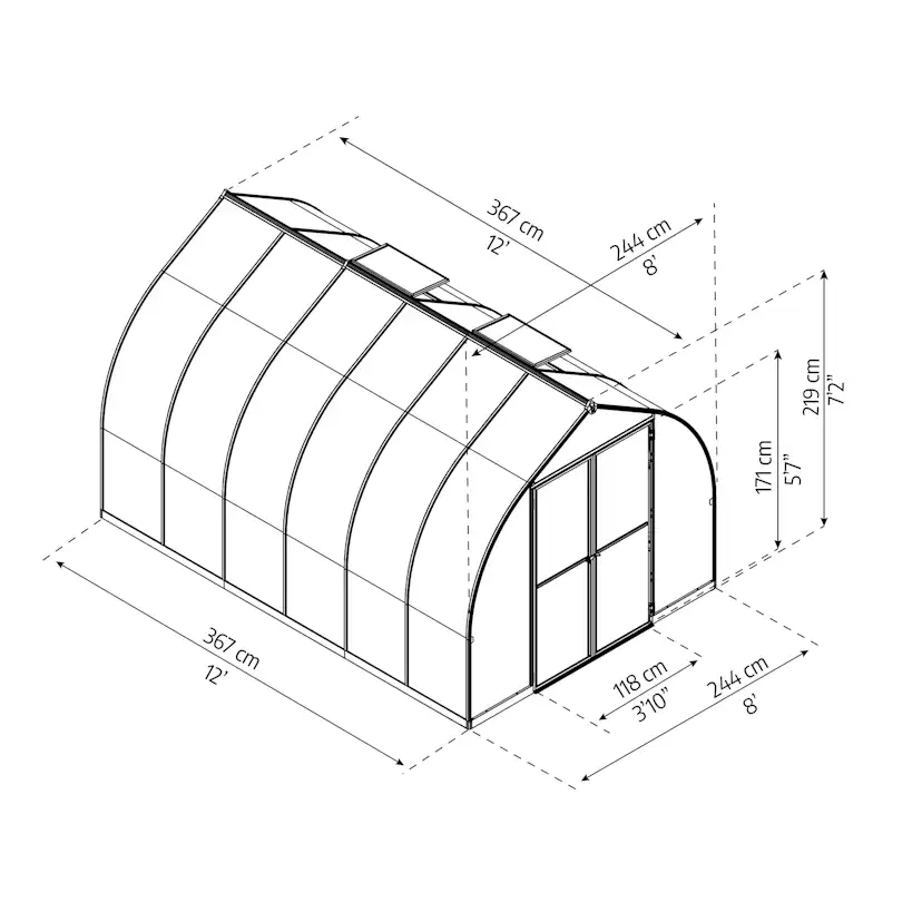 Tunnelväxthus Canopia Kivik 8,9 m²