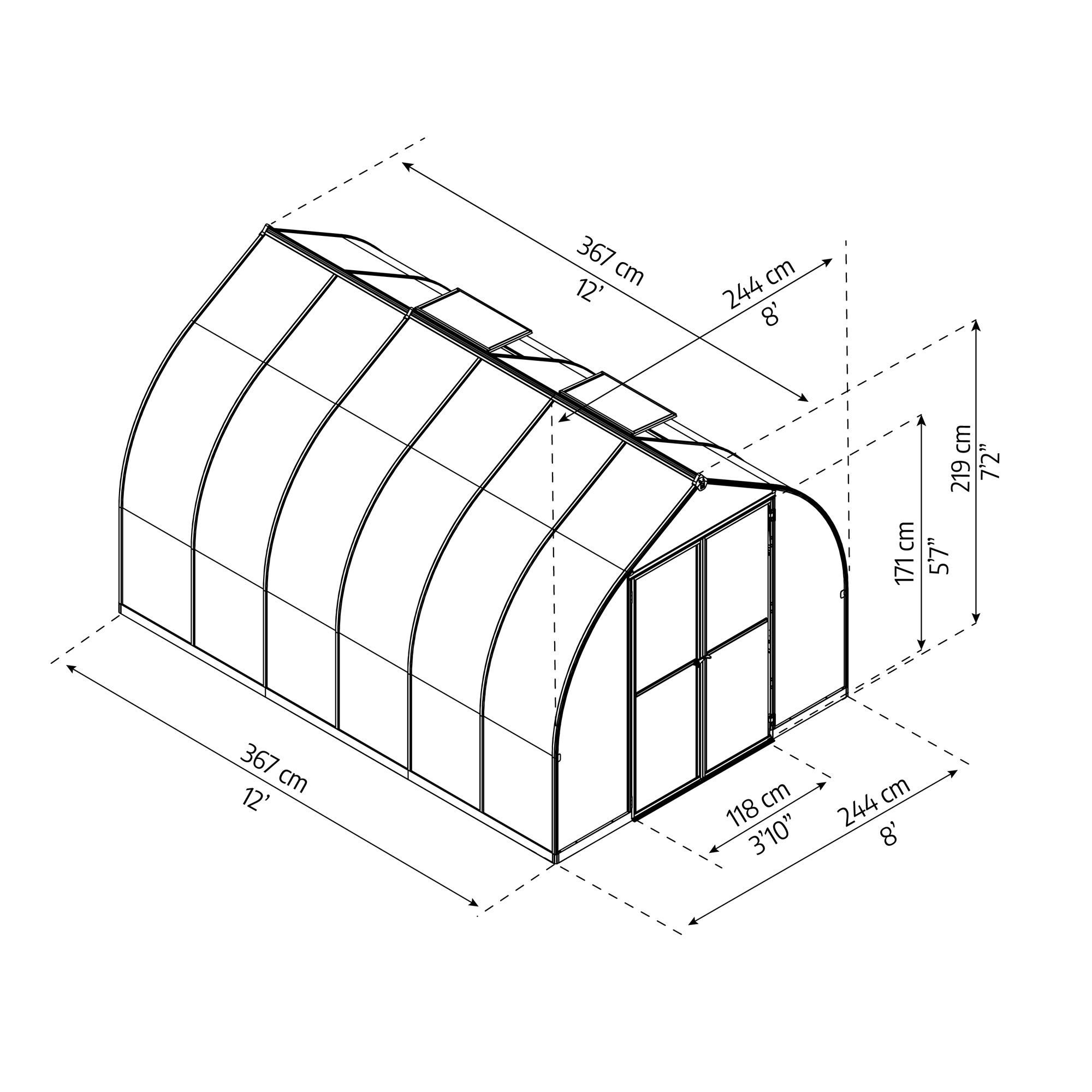 Tunnelväxthus Canopia Kivik 8,9 m²