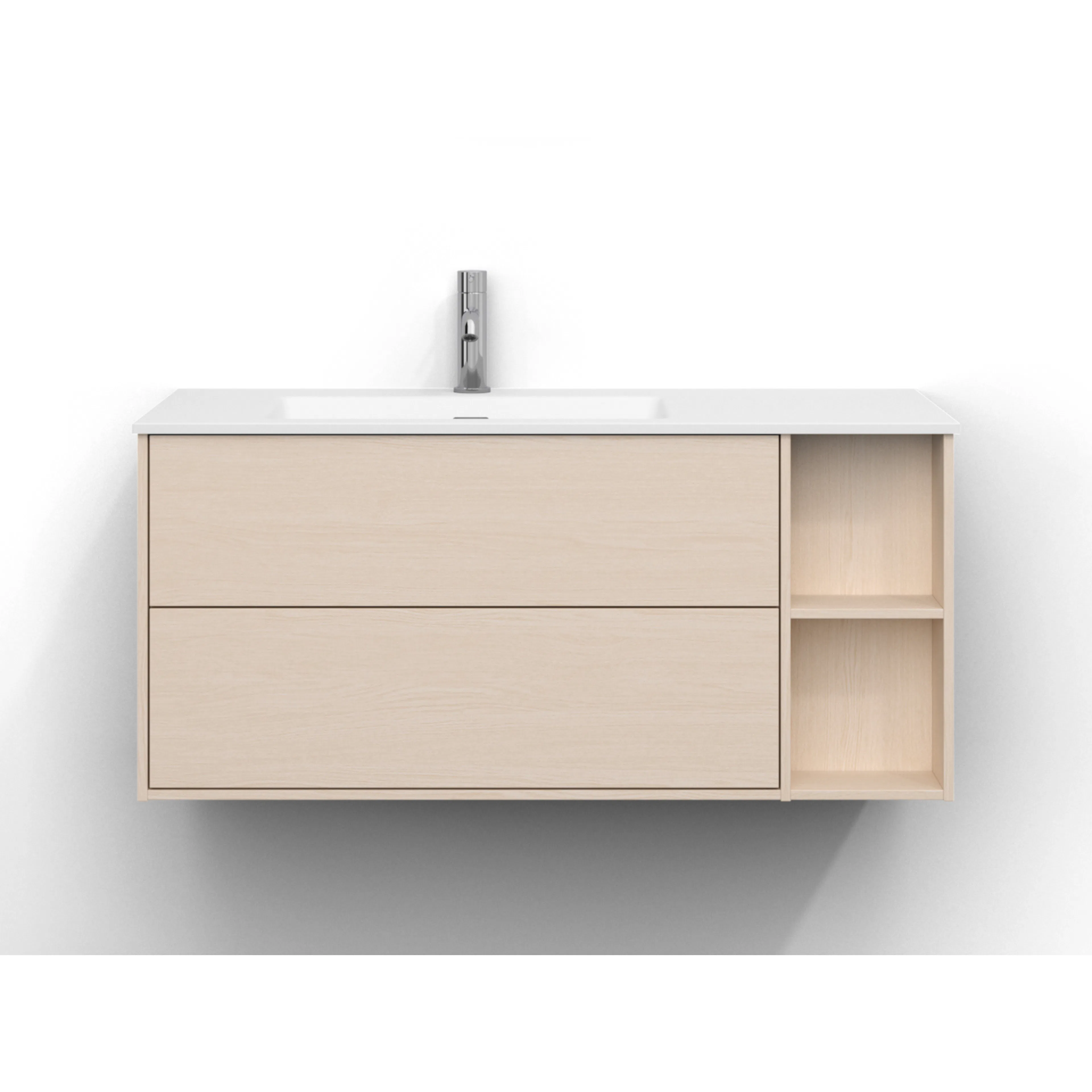 Epos Udel 100V V.Ask 2L Psh Vit Ask, Front: Plan med Push-Open, Placering: Vänster