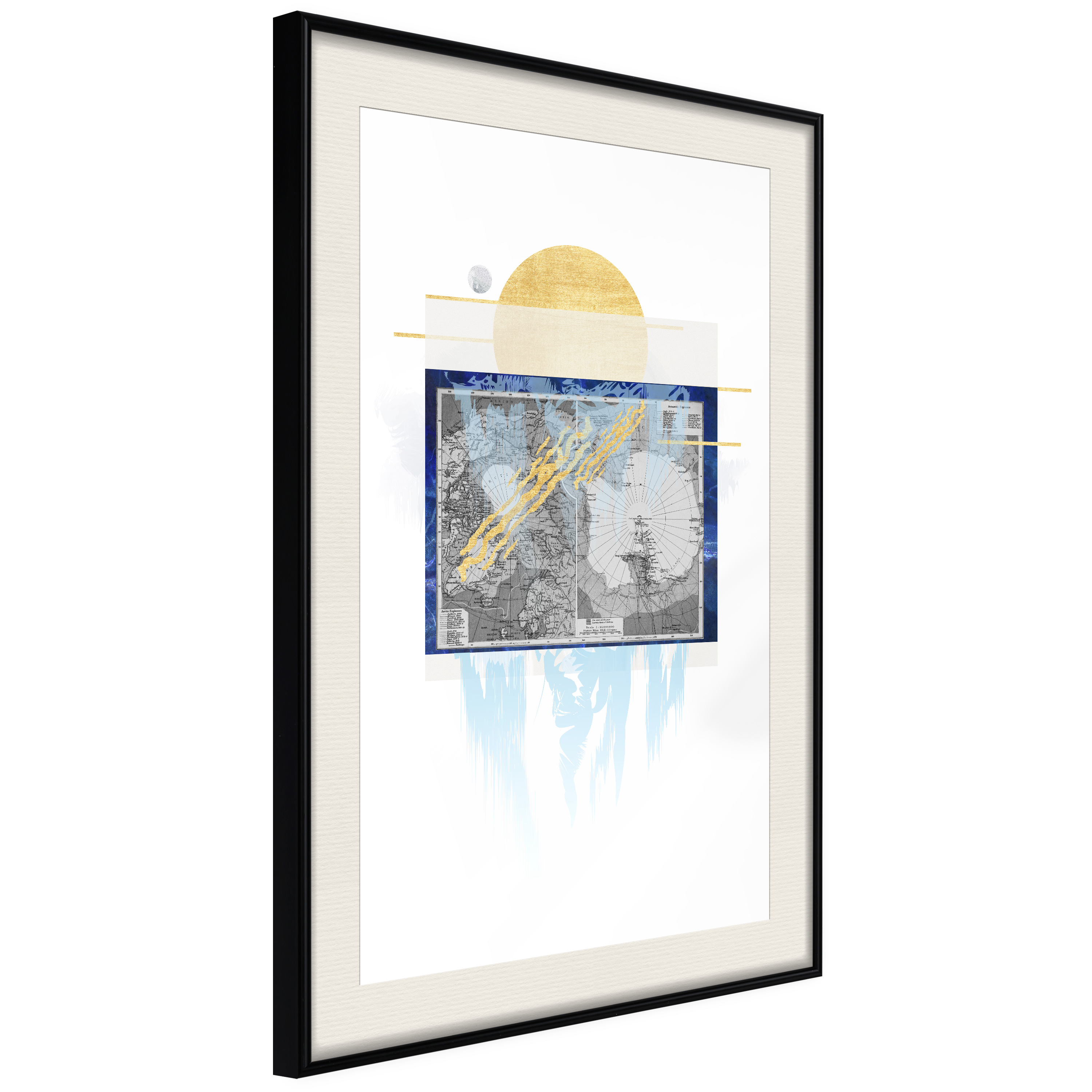 Affisch - Antarctica [Poster] 40x60 Svart ram med passepartout, 40x60 cm