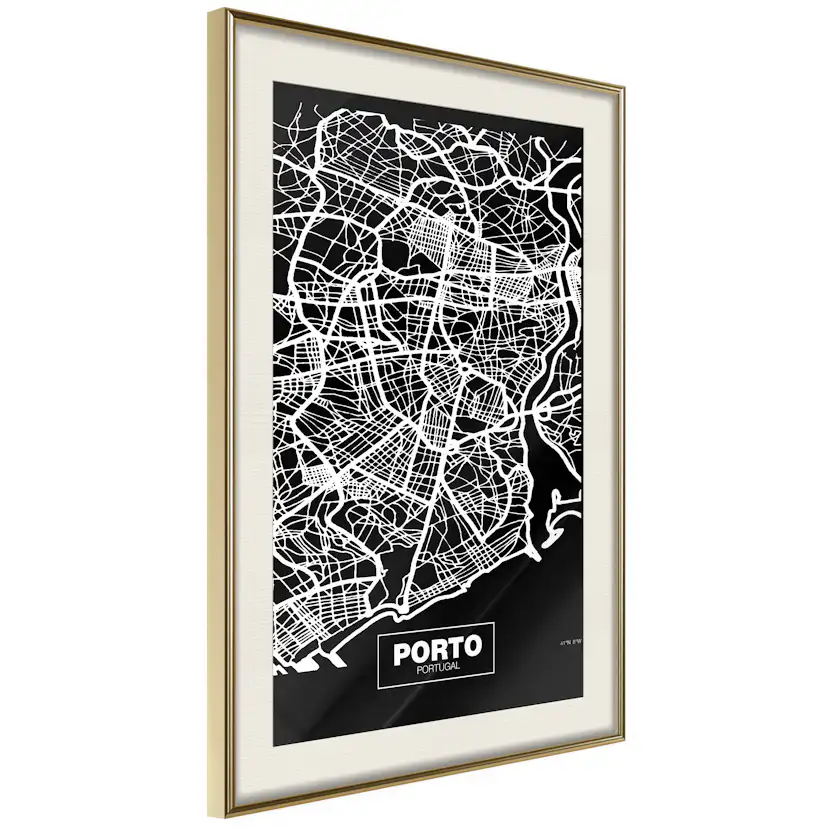 Poster Artgeist Affisch Negative Map Porto