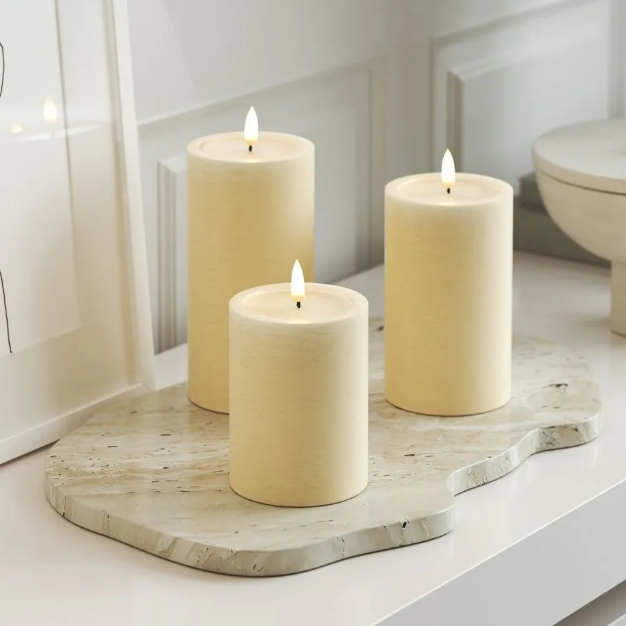 LED-Blockljus UNIQUE Candles 7,5x10 cm