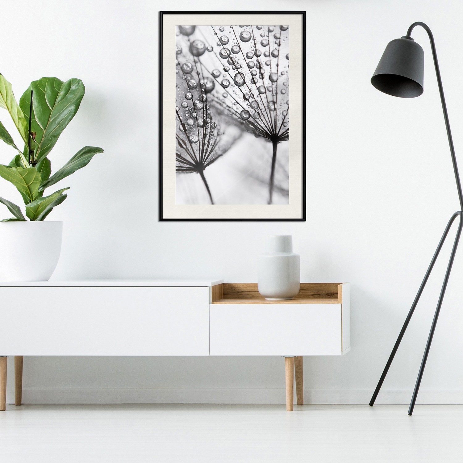Affisch - Morning Dew [Poster] 20x30 Svart ram med passepartout, 20x30 cm