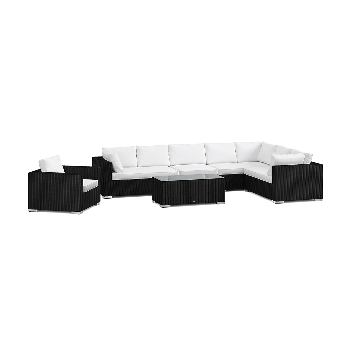 Loungegrupp Comfort Garden Bahamas utomhus L-soffa vänster 8-sits med fåtölj och bord