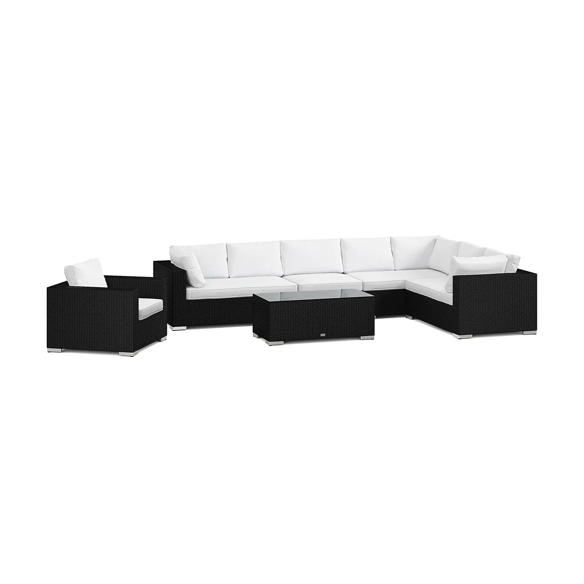 Loungegrupp Comfort Garden Bahamas utomhus L-soffa vänster 8-sits med fåtölj och bord