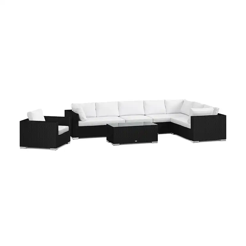 Loungegrupp Comfort Garden Bahamas utomhus L-soffa vänster 8-sits med fåtölj och bord