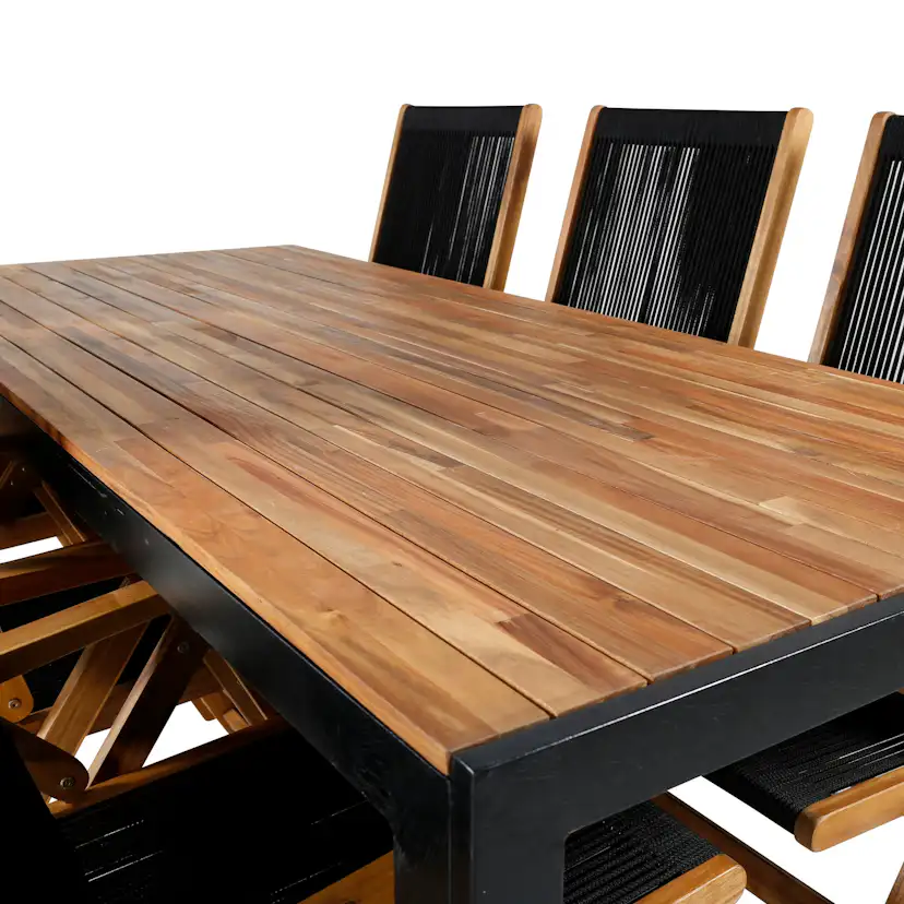 Bois Dining table 200*100cm - Black Legs / Acacia Akacia/Svart
