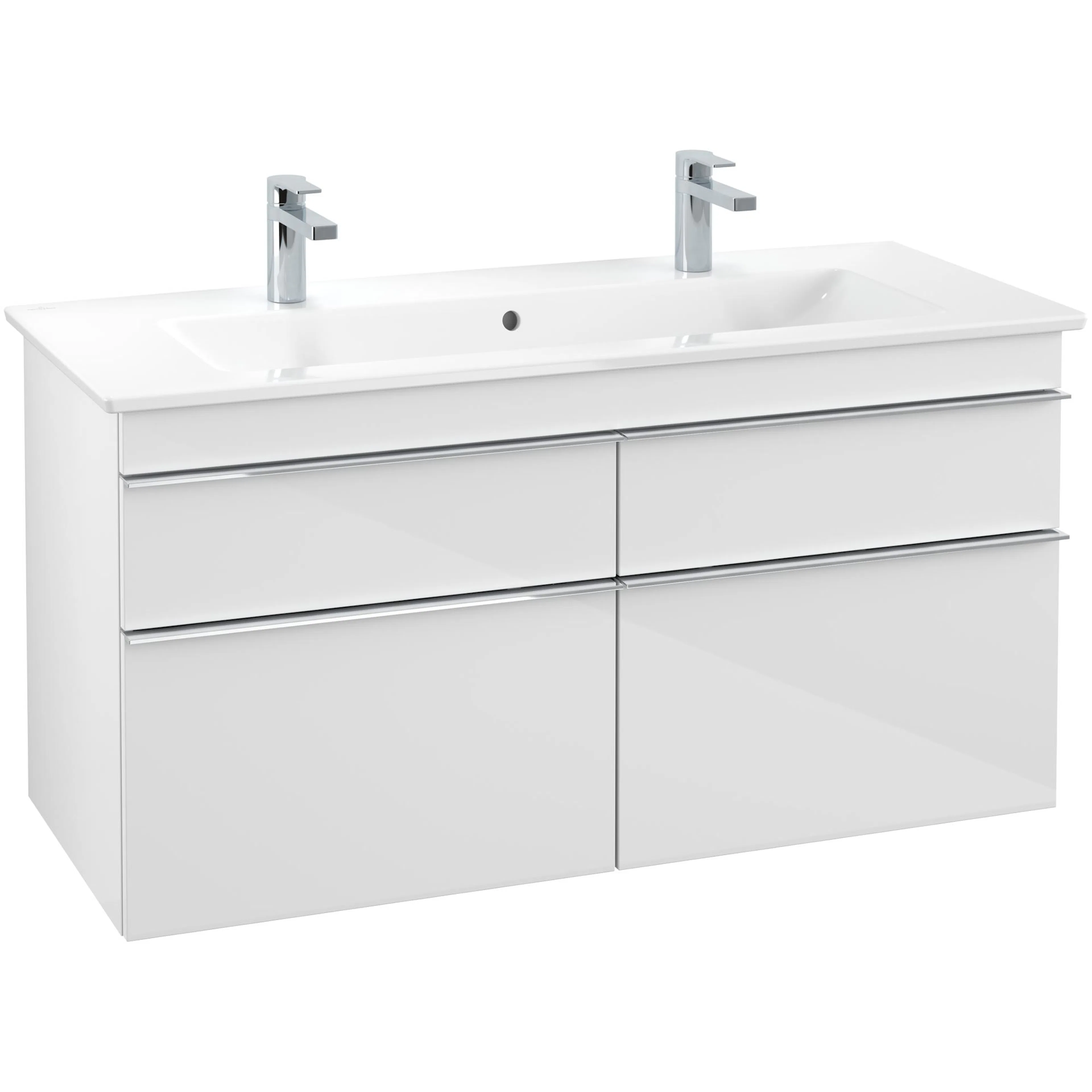 Tvättställsskåp Villeroy & Boch Venticello A92901DH Vit Högblank, Handtag: Krom